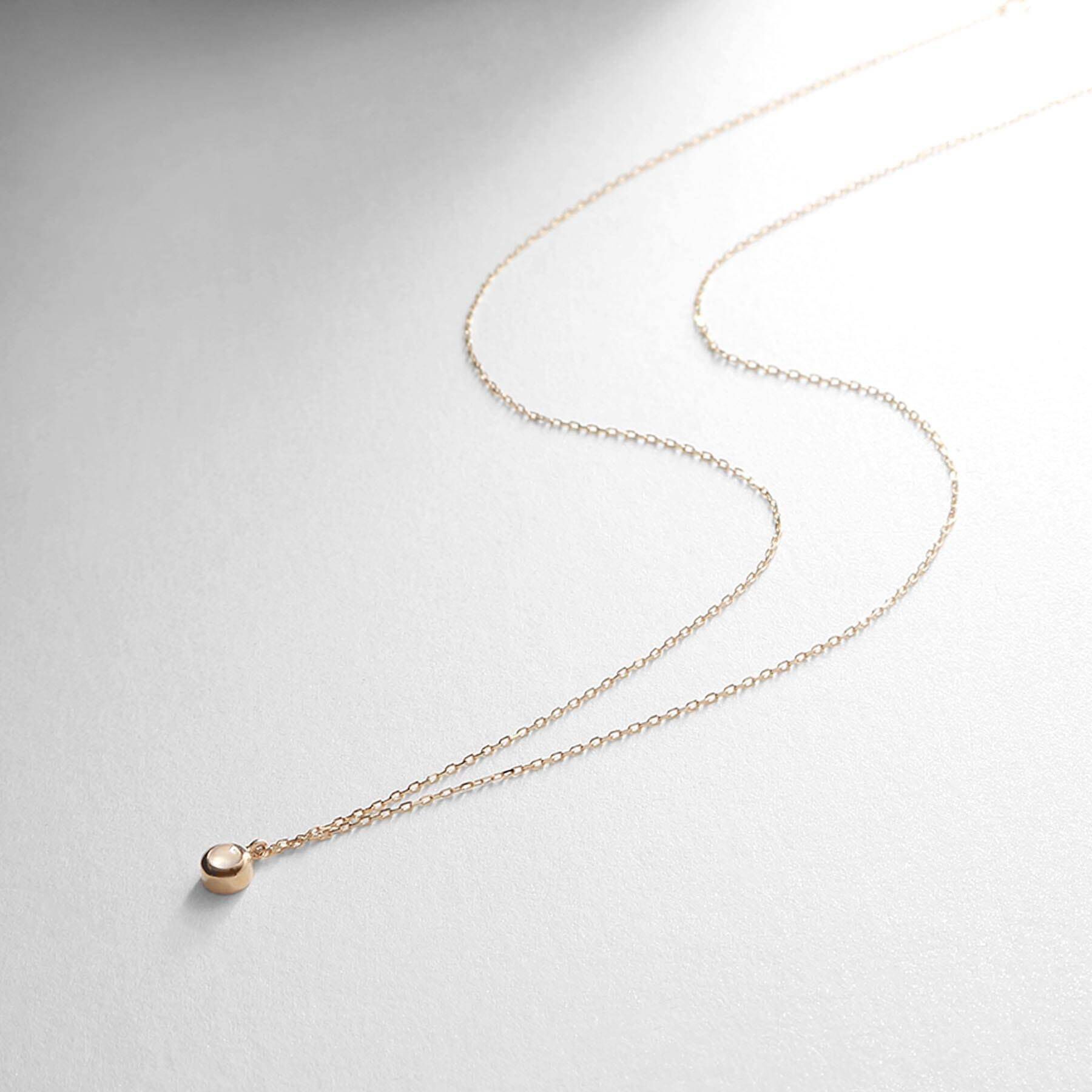 COCOSHNIK「【WEB限定】K10スピリチュアルストーン（ムーンストーン）ネックレス」|ネックレス|