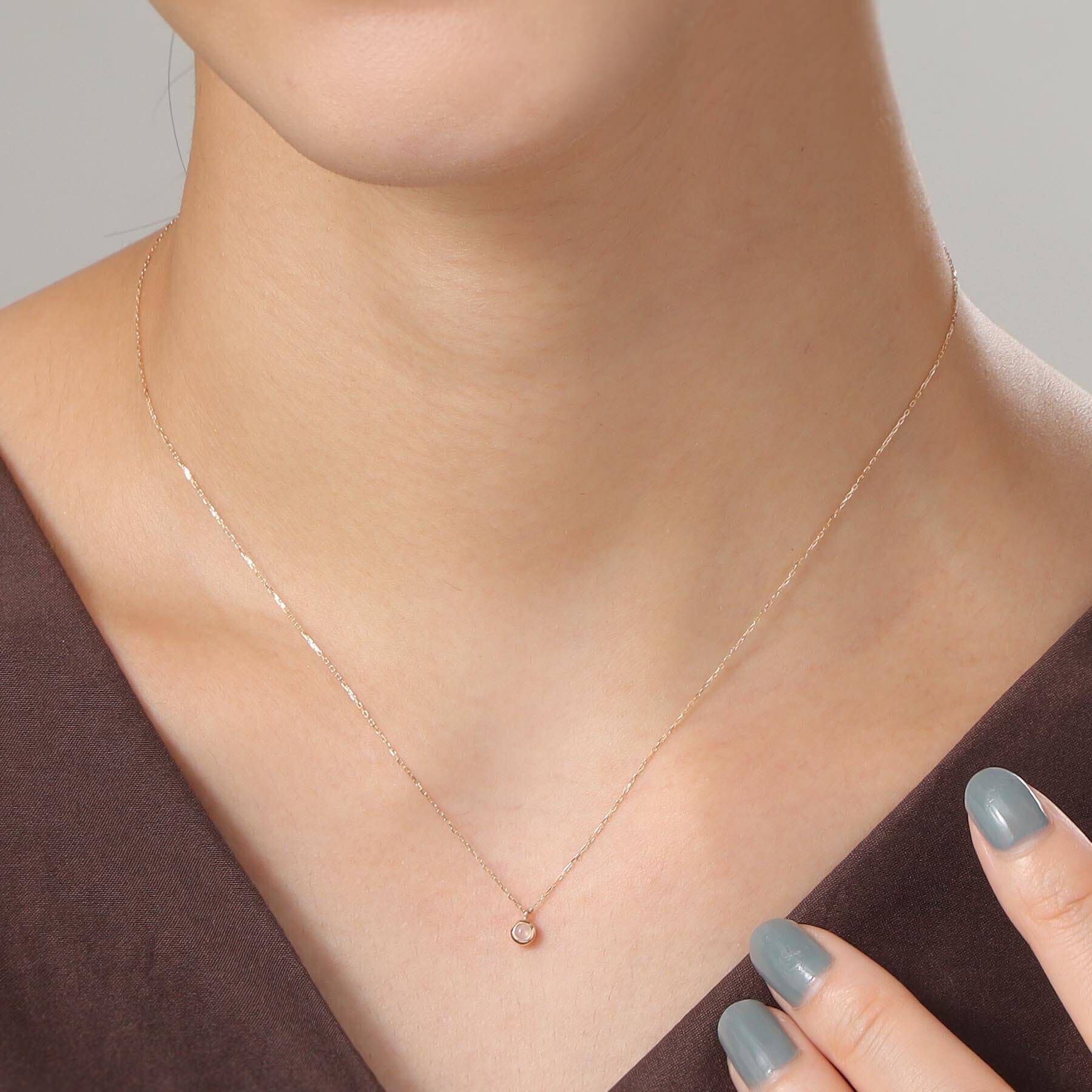 COCOSHNIK「【WEB限定】K10スピリチュアルストーン（ムーンストーン）ネックレス」|ネックレス|