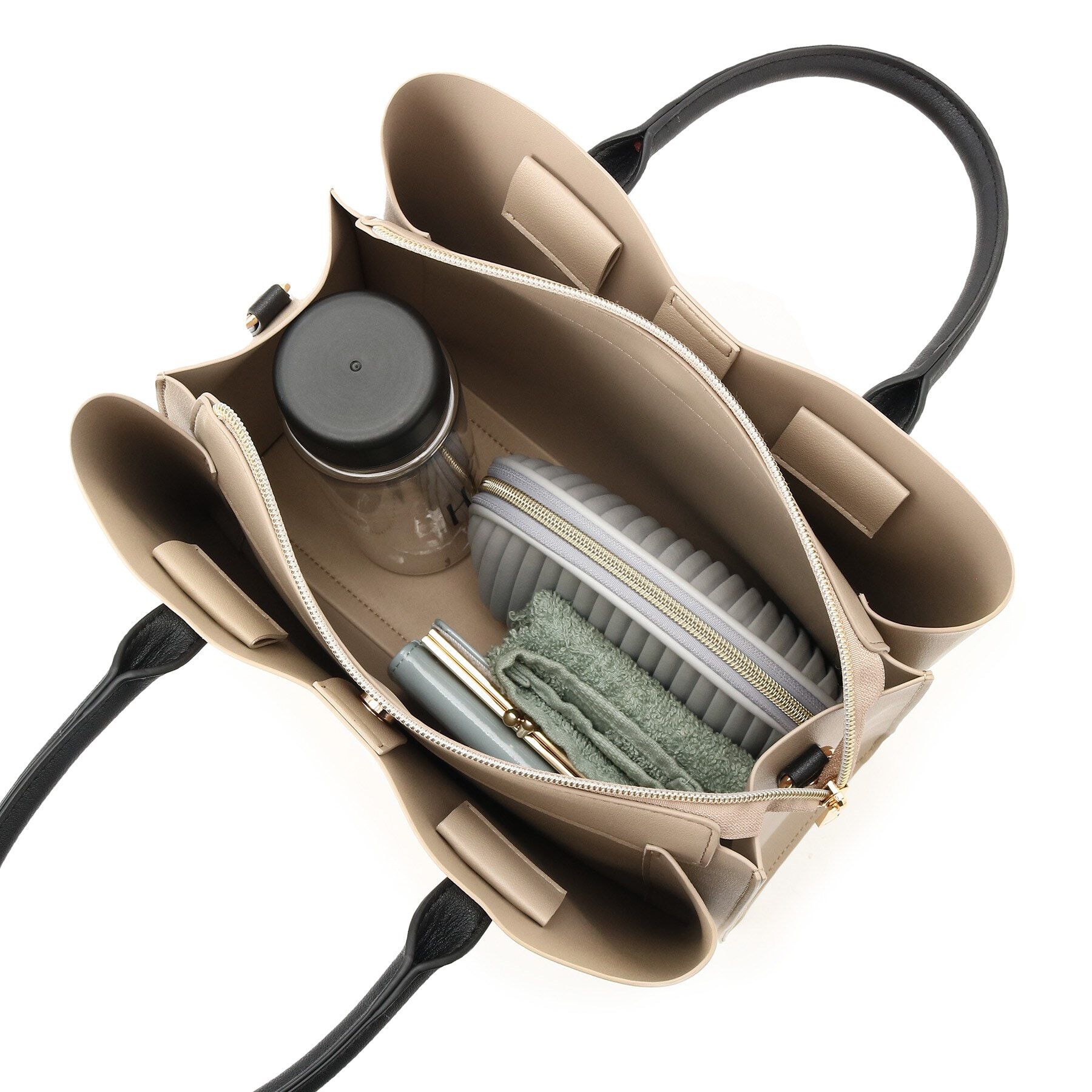 SHOO･LA･RUE「【2WAY/通勤/セレモニー】きれいめコーデに 3層トートバッグ」|トートバッグ|