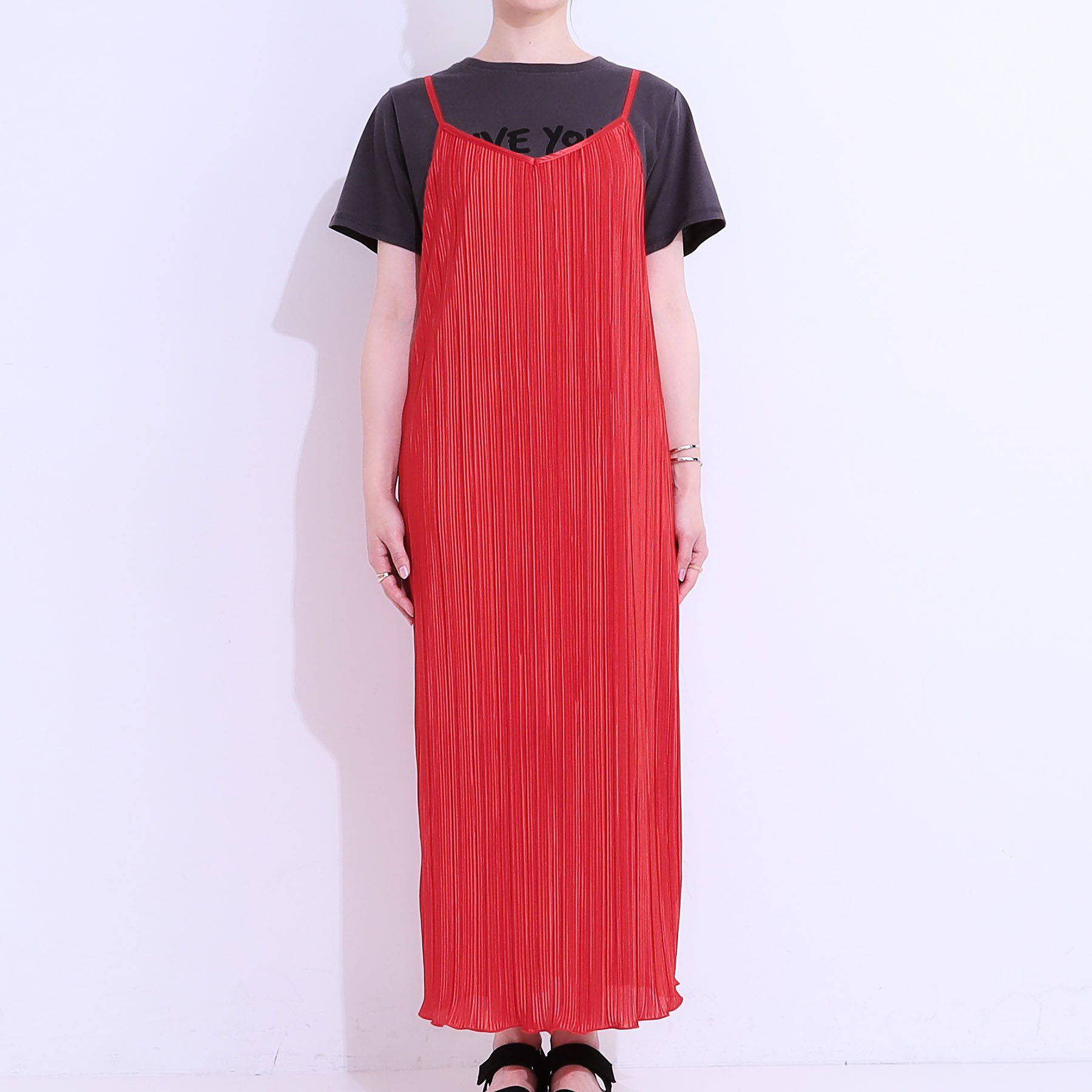 SHOO･LA･RUE「【S-LL】大人の楽ちんスタイルに プリーツキャミワンピース」|ワンピース|