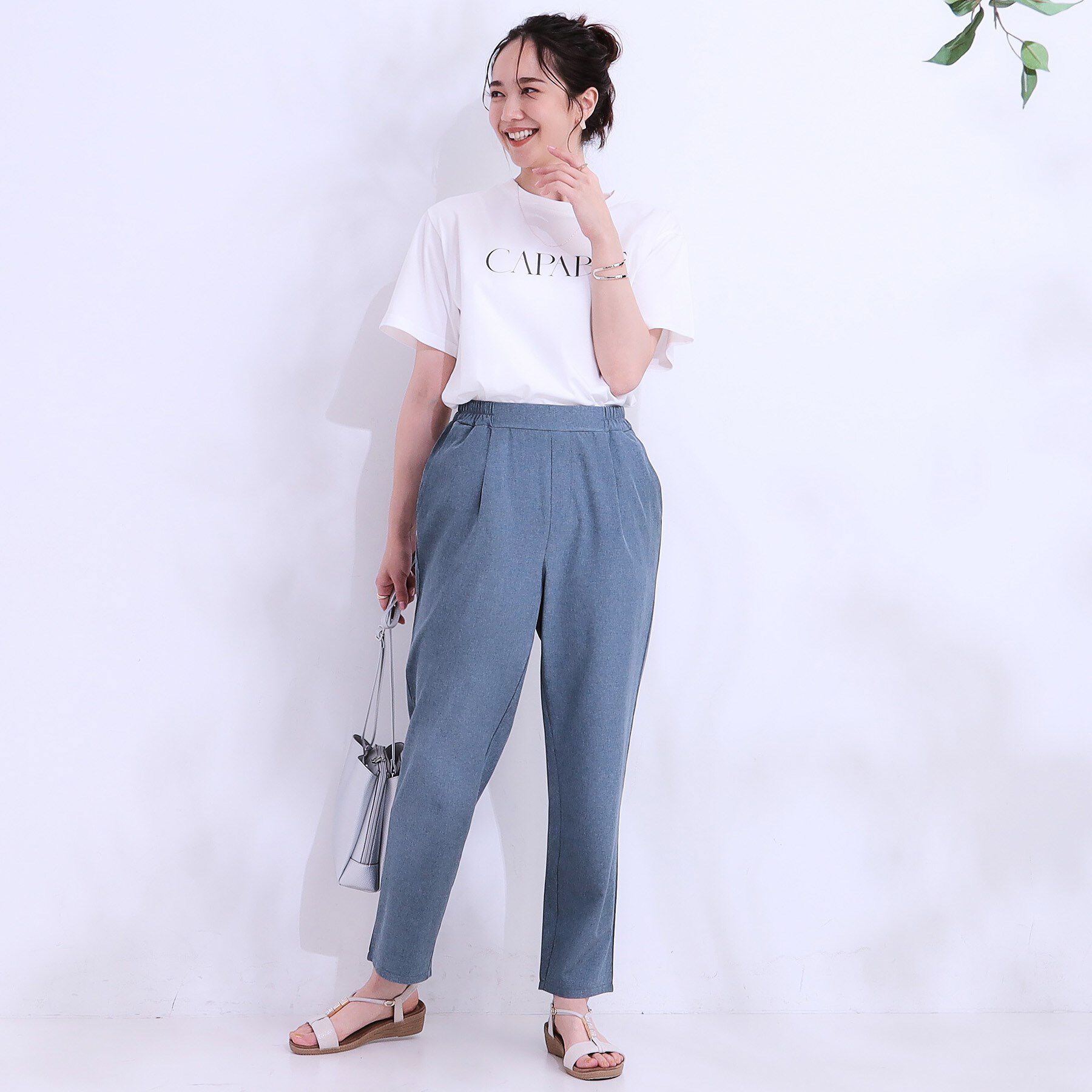 SHOO･LA･RUE「【SS-3L/ひんやり/吸水速乾/UV】軽量でさらりと穿ける テーパードパンツ」|その他|