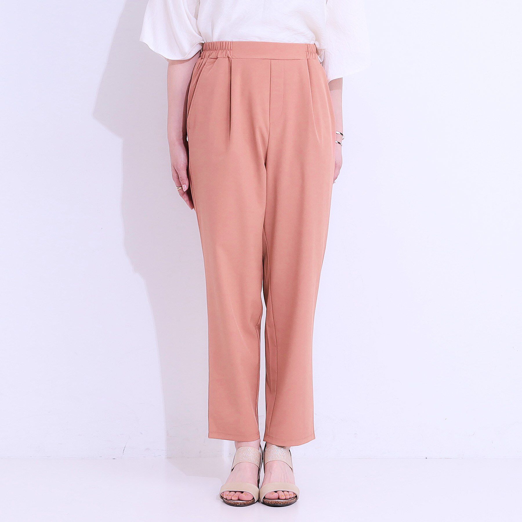 SHOO･LA･RUE「【SS-3L/ひんやり/吸水速乾/UV】軽量でさらりと穿ける テーパードパンツ」|その他|