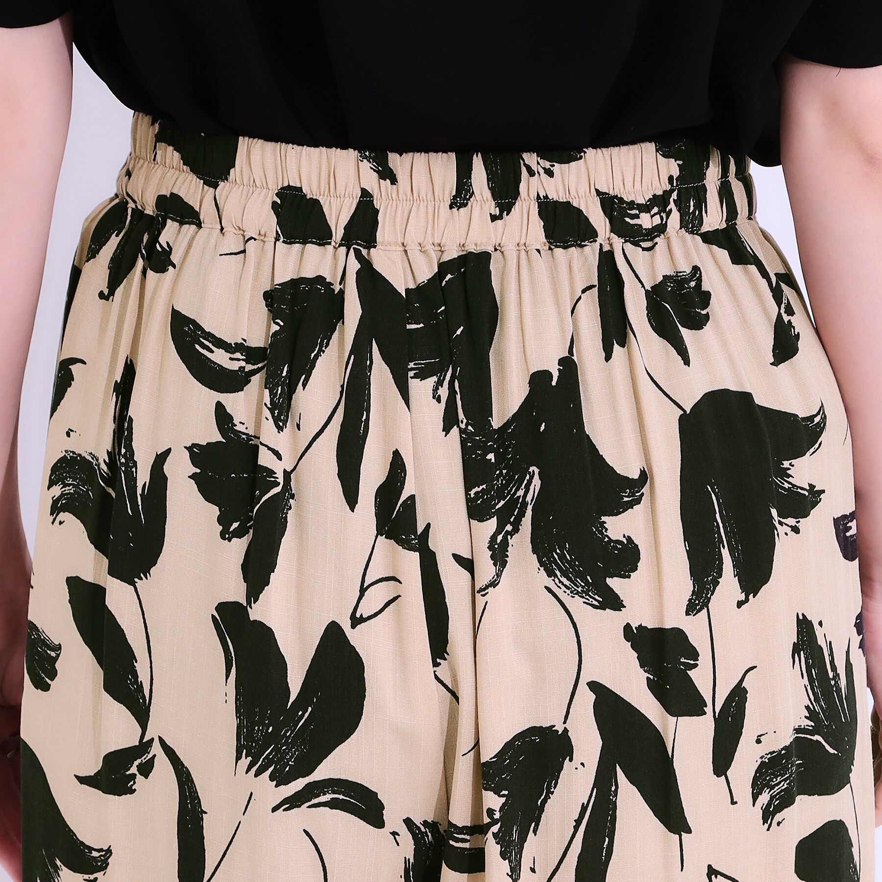 SHOO･LA･RUE「【S-LL/ひんやり】いつものコーデを華やかに 柄アソート 麻調ガウチョパンツ」|その他|