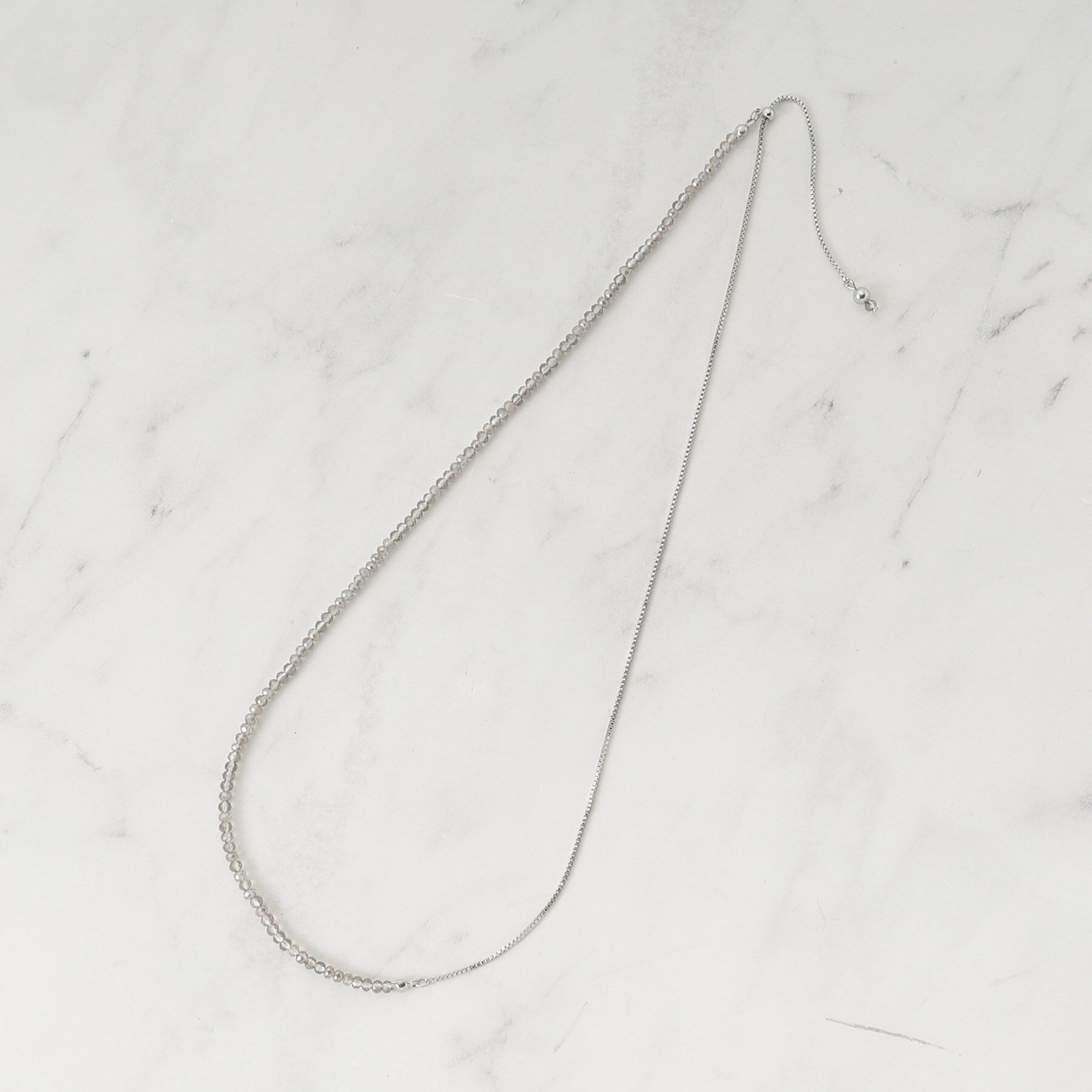 SHOO･LA･RUE「【2WAY】クリアビーズネックレス」|ネックレス|グレー(012)