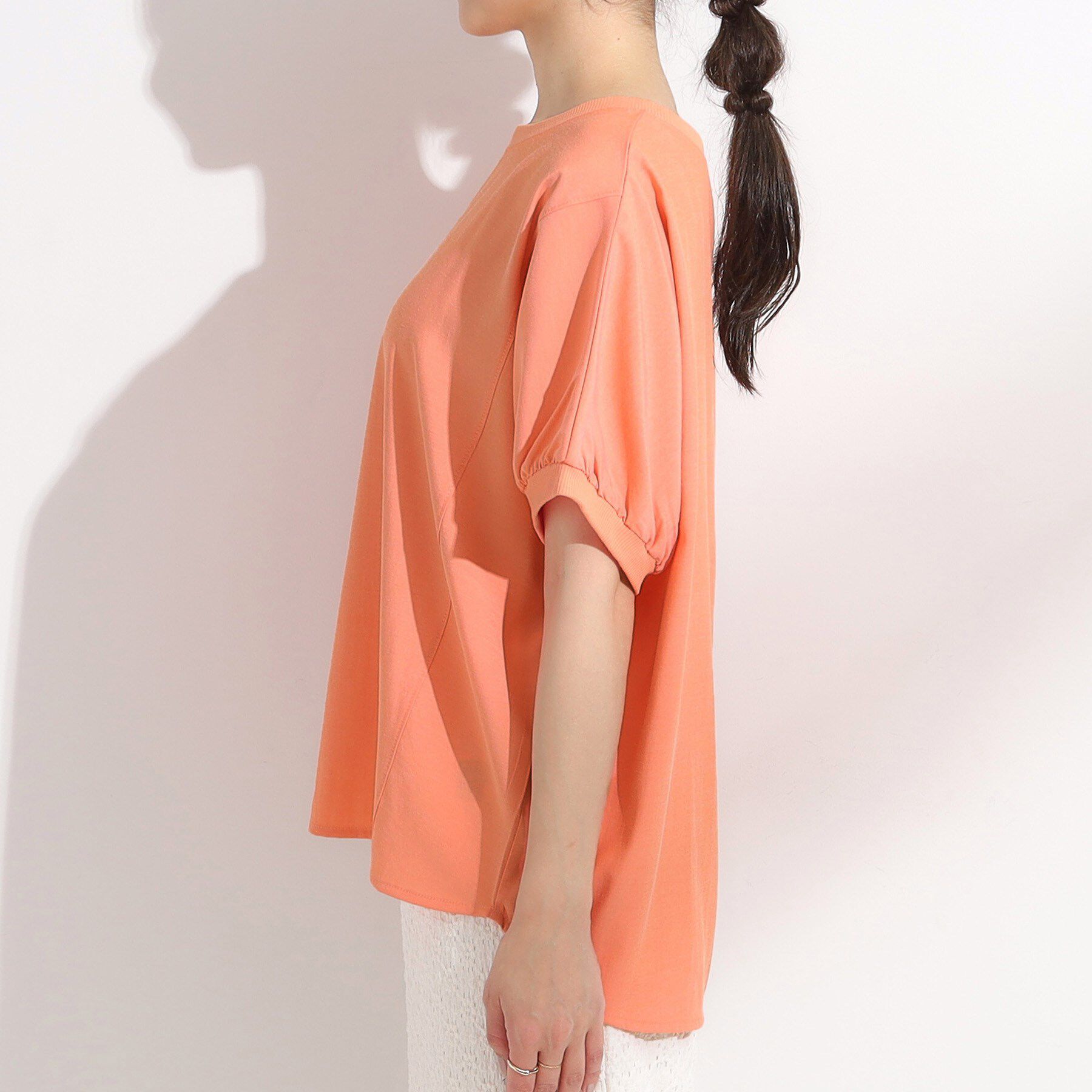 SHOO･LA･RUE「【ひんやり/洗濯後しわになりにくい】リブ切り替えドルマンブラウス」|シャツ・ブラウス|