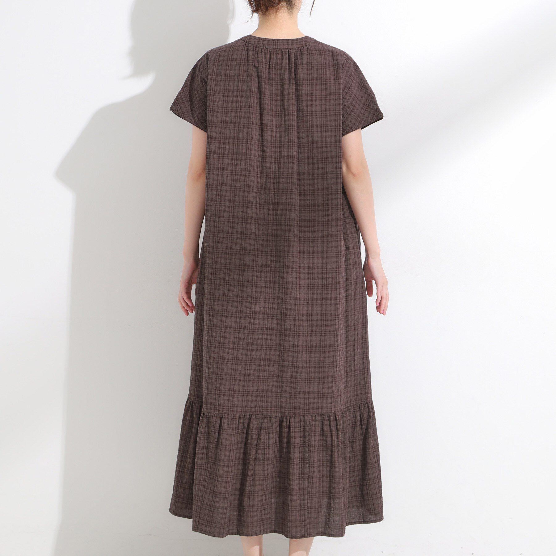 SHOO･LA･RUE「【S-LL】大人のチェック柄 ティアードワンピース」|ワンピース|