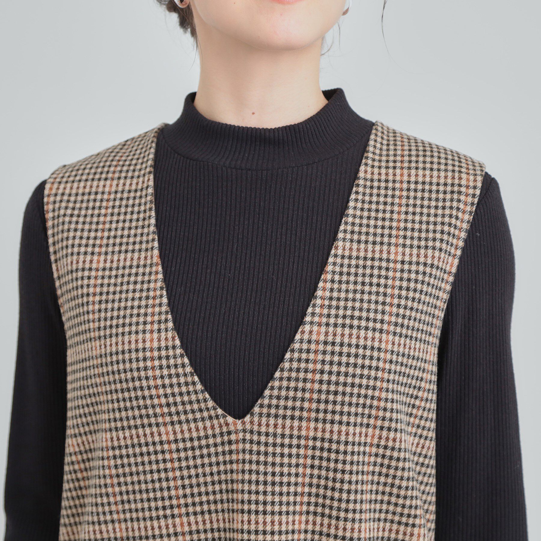 SHOO･LA･RUE「【2点セット/洗える/S-LL】時短でコーデ決まる ジャンドレ＆リブインナー」|ワンピース|