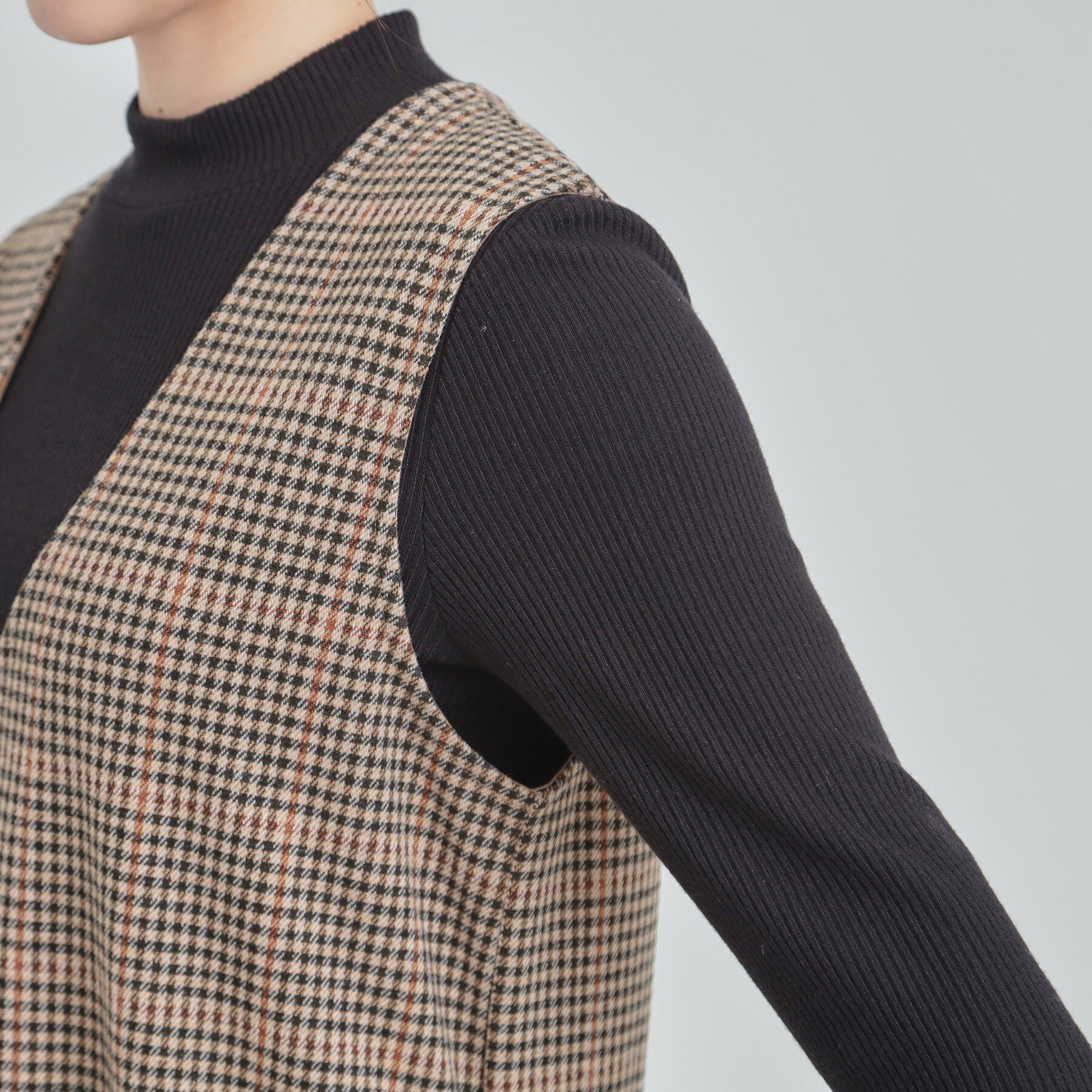 SHOO･LA･RUE「【2点セット/洗える/S-LL】時短でコーデ決まる ジャンドレ＆リブインナー」|ワンピース|