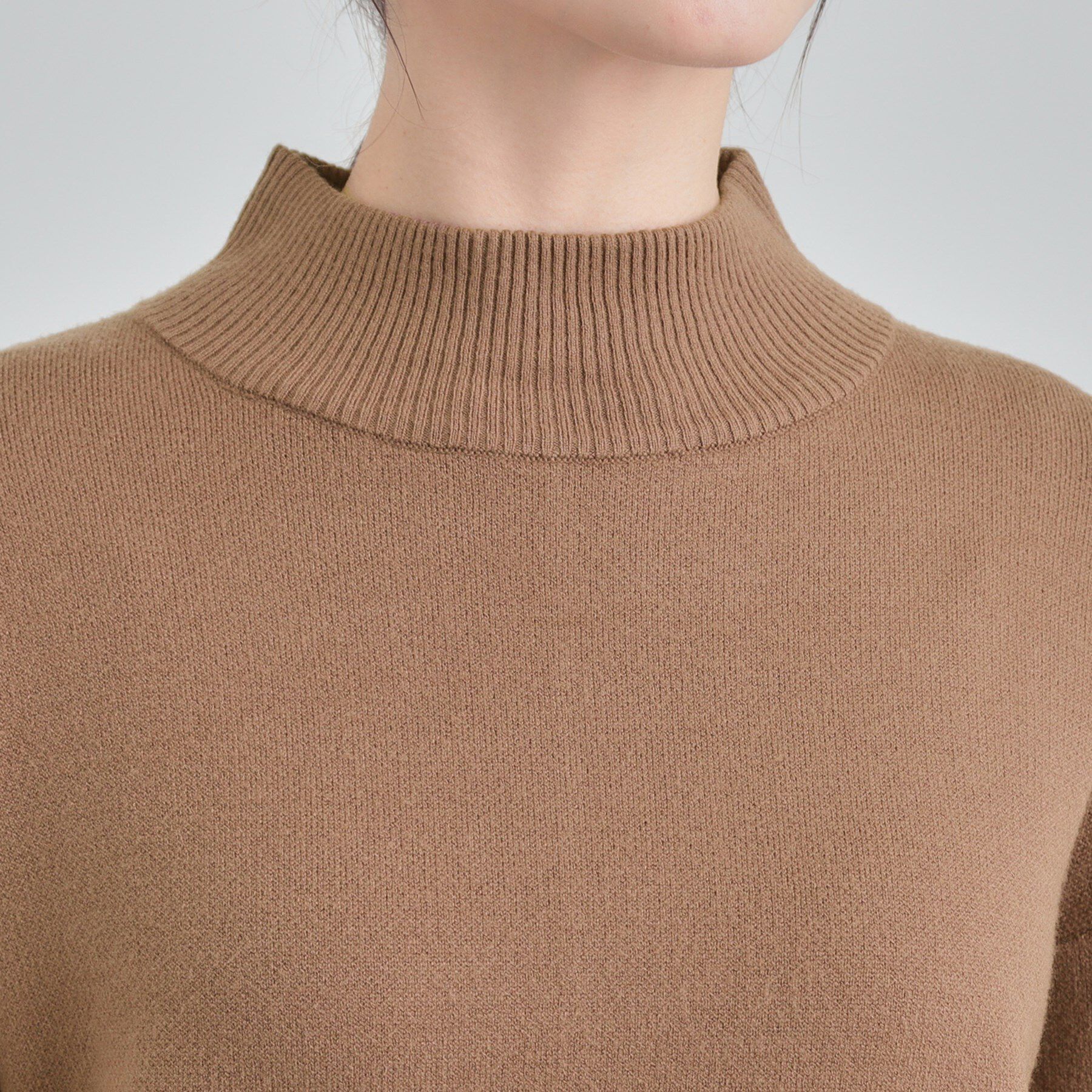 SHOO･LA･RUE「【洗濯機可/S-LL】もちもちハイネックニット」|ニット・セーター|