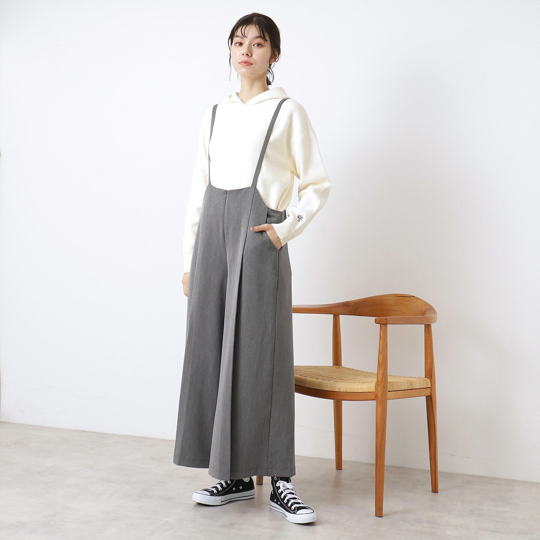 Dessin「【洗える】サロペット風ワイドパンツ」|オールインワン|