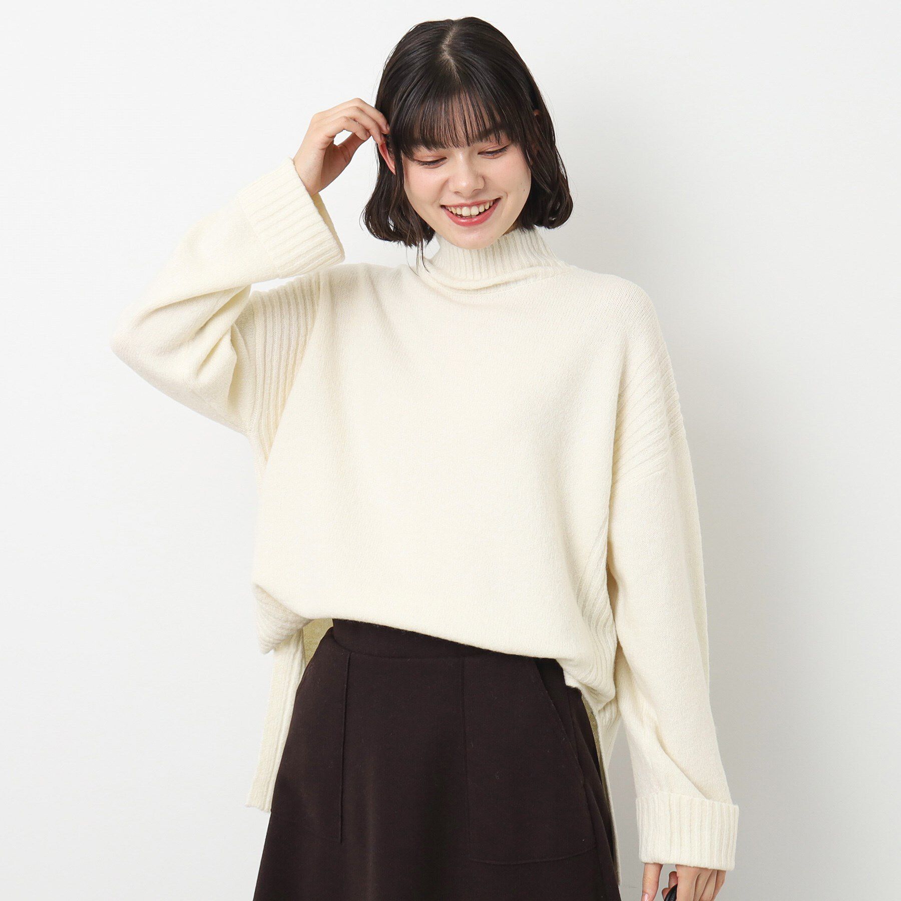 Dessin「【洗える】フェアリーハイネックニット（XS～L）」|ニット・セーター|