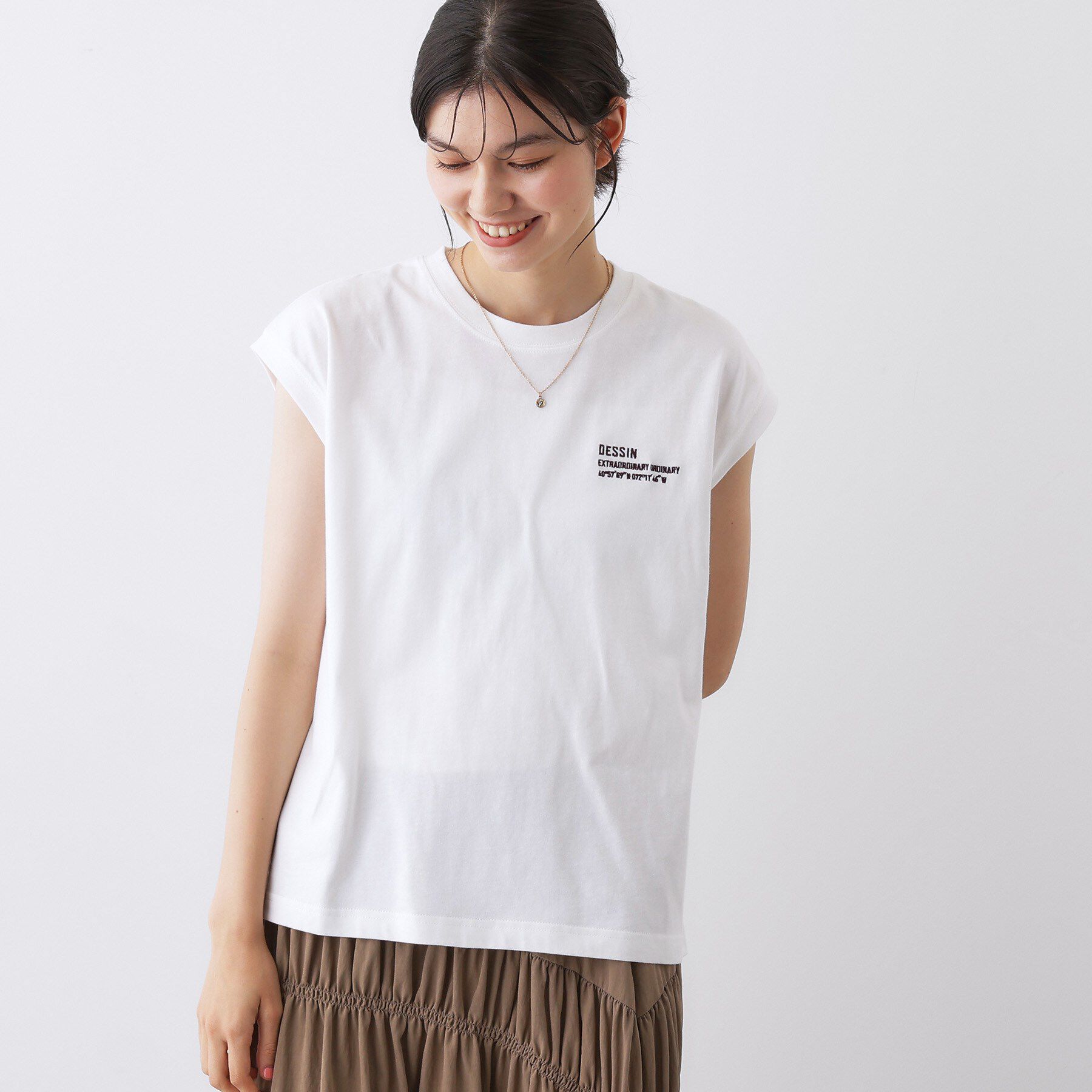 Dessin「【洗える】オーガニックコットンフレンチスリーブ」|Tシャツ・カットソー|