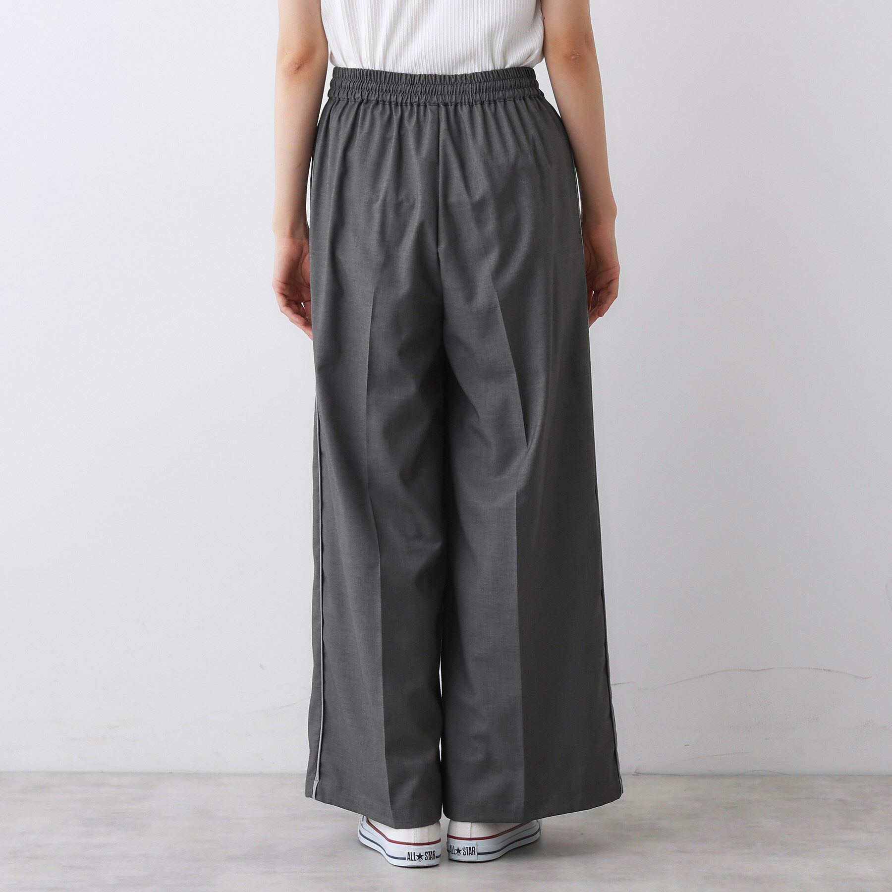 Dessin「【セットアップ可/ウエストゴム/洗える】サイドライン入りワイドパンツ」|その他|