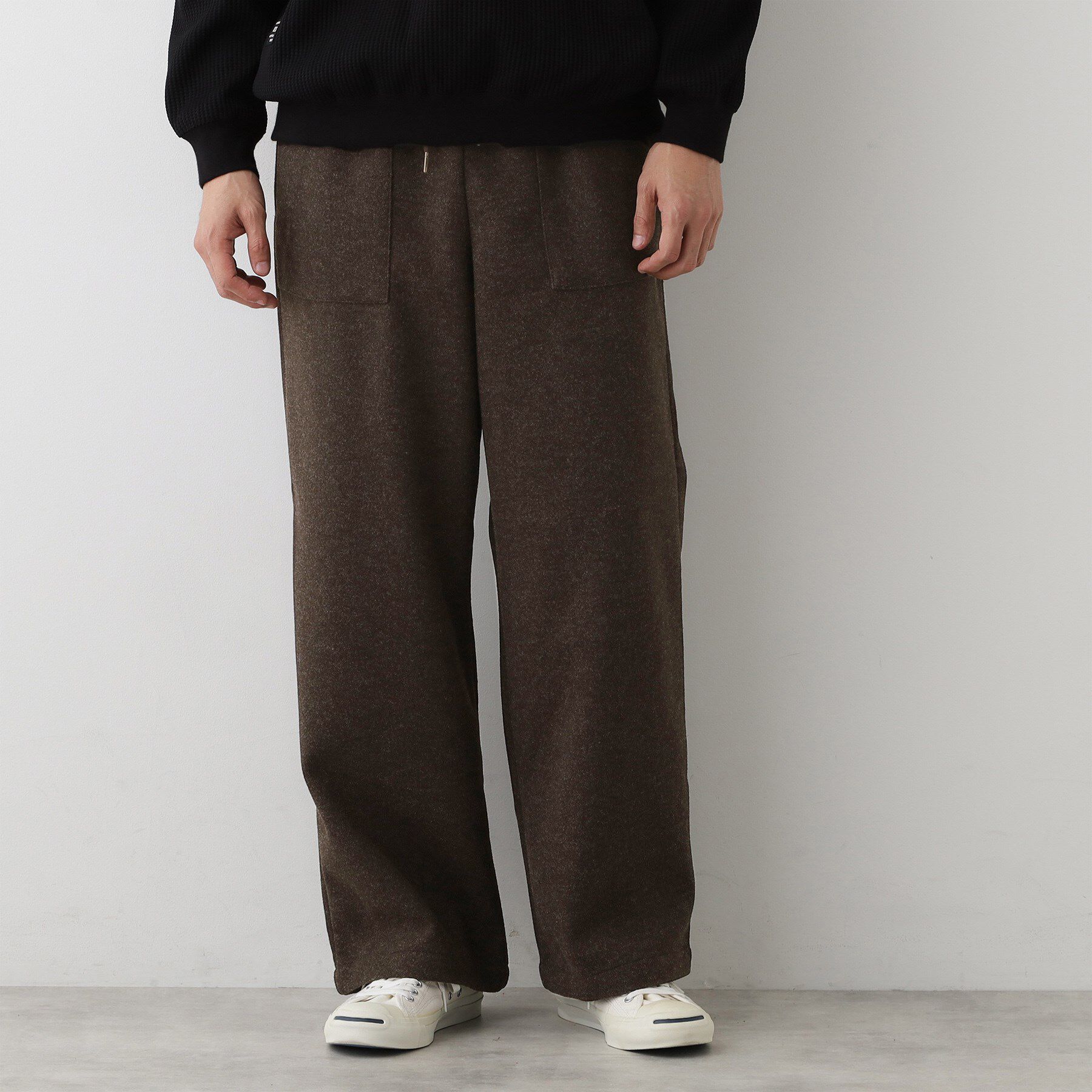 Dessin「【ウエストゴム/洗える】メルトンジャージパンツ」|その他|ブラウン(044)