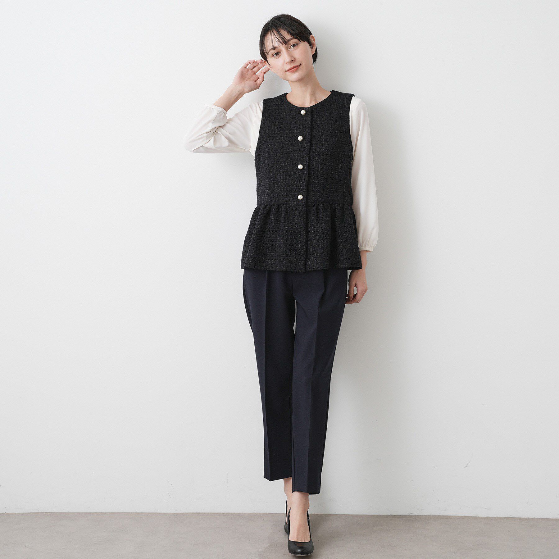 Dessin「【入卒／セレモニー】パール調ボタンベスト」|ベスト・ジレ|