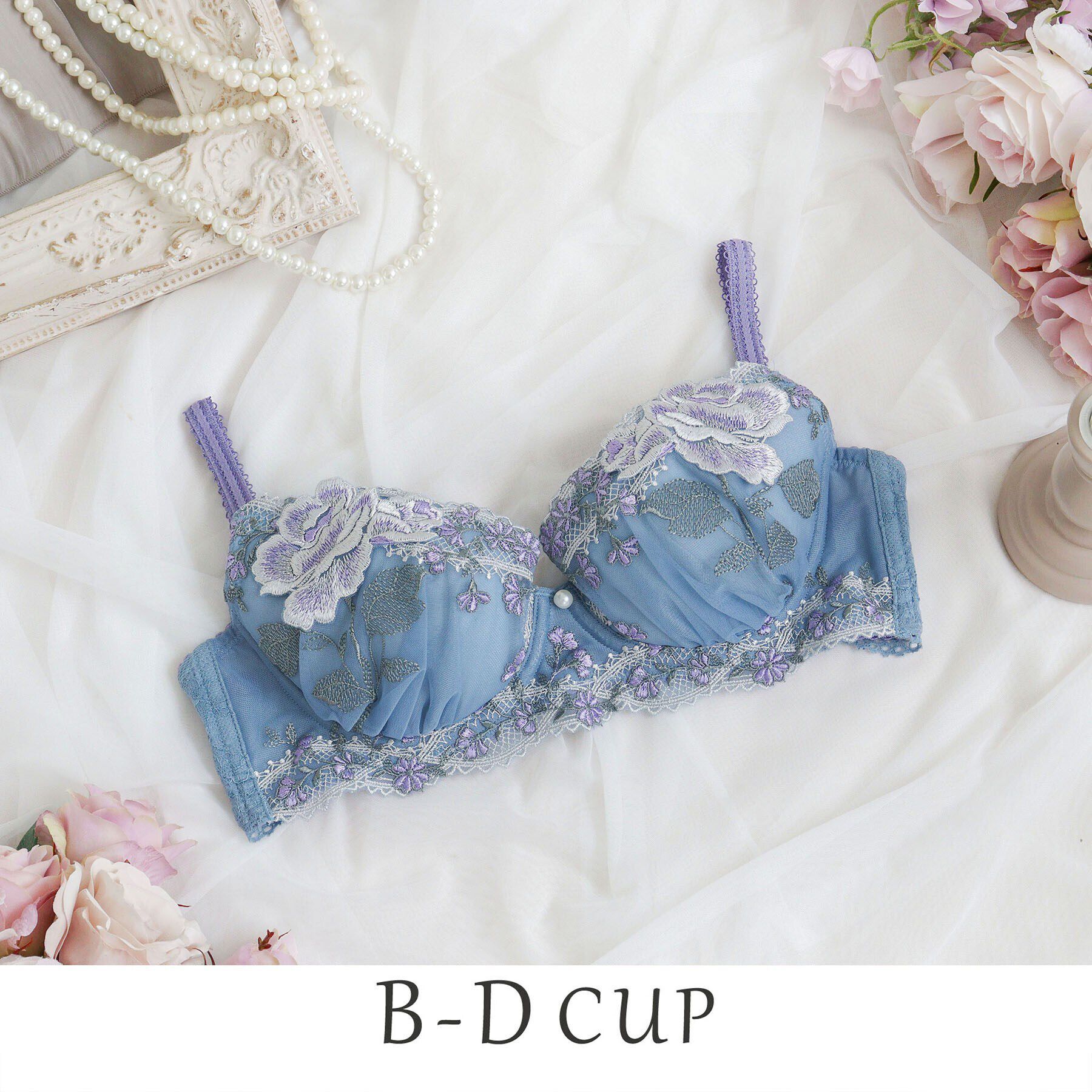 Risa Magli「フロリーナ ブラジャー（B-D）＜N Make Type＞」|インナー|ブルー(092)