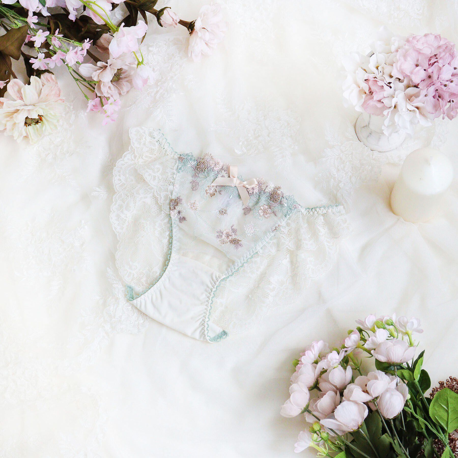 Risa Magli「アレッタ レースショーツ」|インナー|ミント(021)