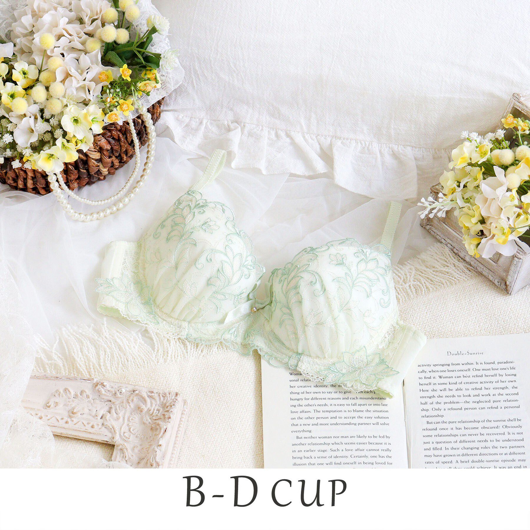 Risa Magli「イリーナ ブラジャー（B-D）＜サイドシェイプ＞」|インナー|ミントグリーン(02