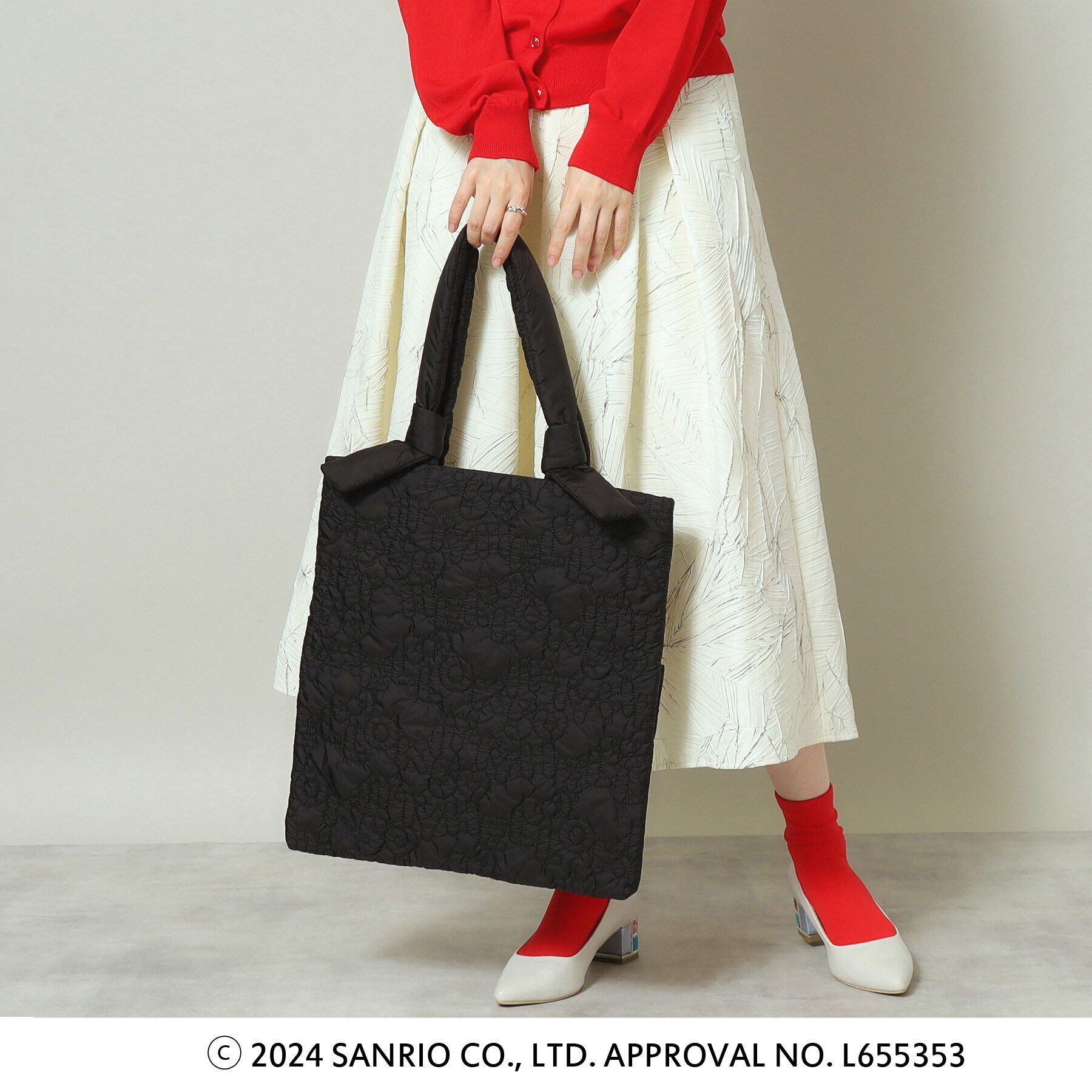 ITS&rsquo;DEMO「【ハローキティコラボ】ロゴキルト薄マチトート」|トートバッグ|ブラック(019)