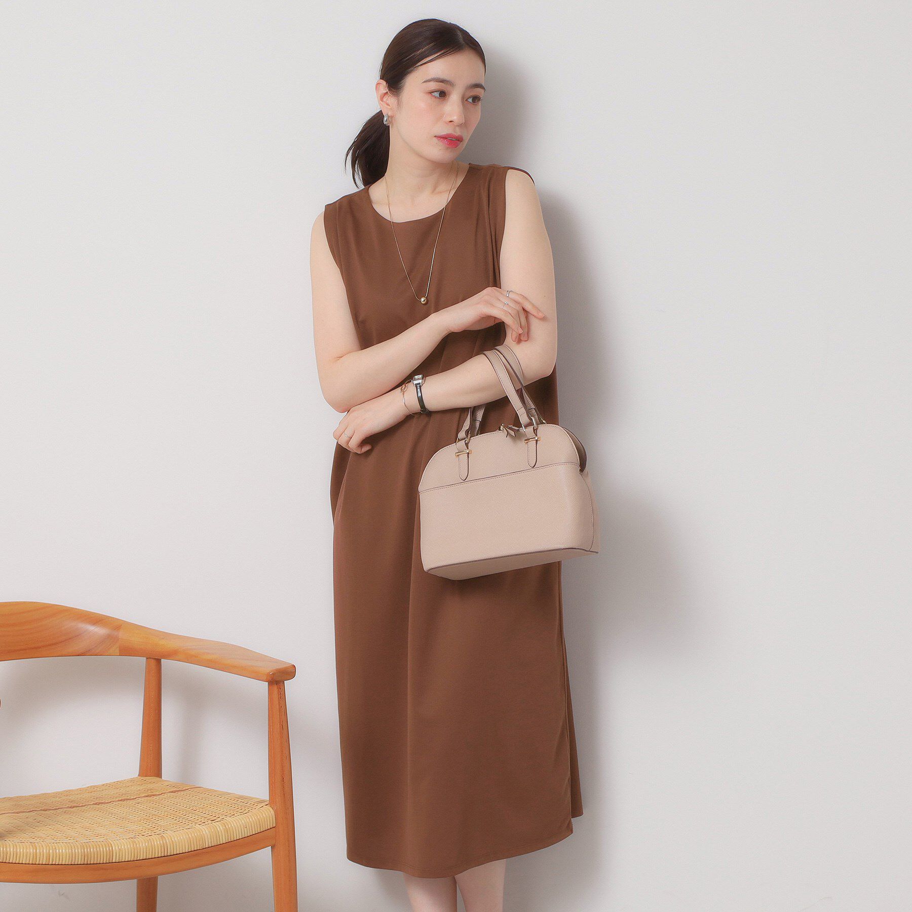 ITS&rsquo;DEMO「【清涼感／吸水速乾／洗濯機OK／洗濯後しわになりにくい】カットミラノタックワンピース」|ワンピース|