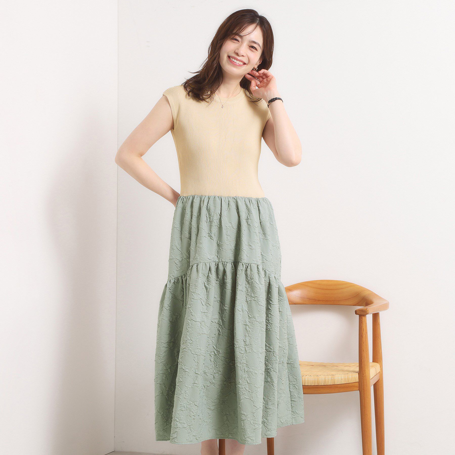 ITS&rsquo;DEMO「【手洗い可】ドッキングワンピース」|ワンピース|