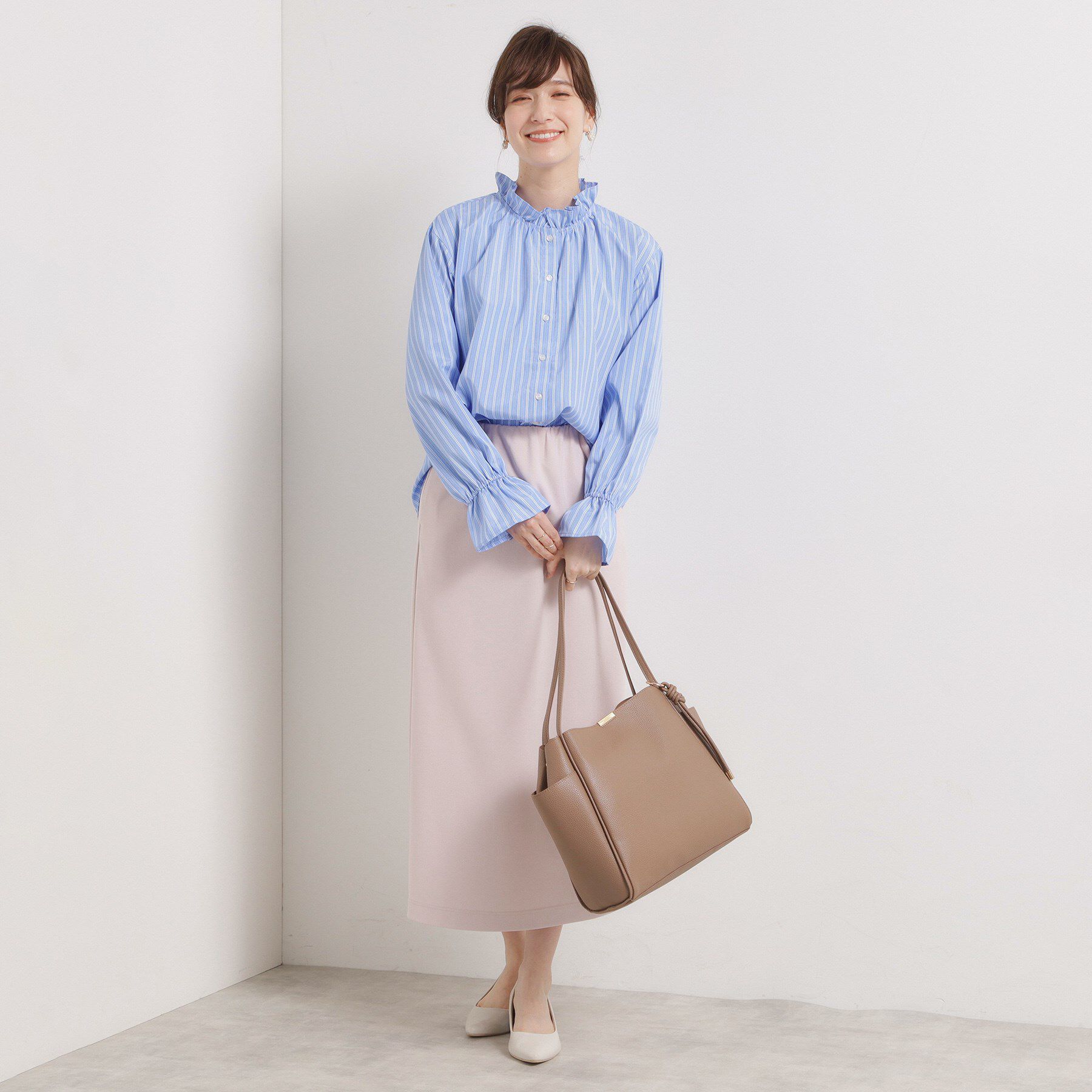 ITS&rsquo;DEMO「【洗濯機OK】スタンドフリルブラウス」|シャツ・ブラウス|