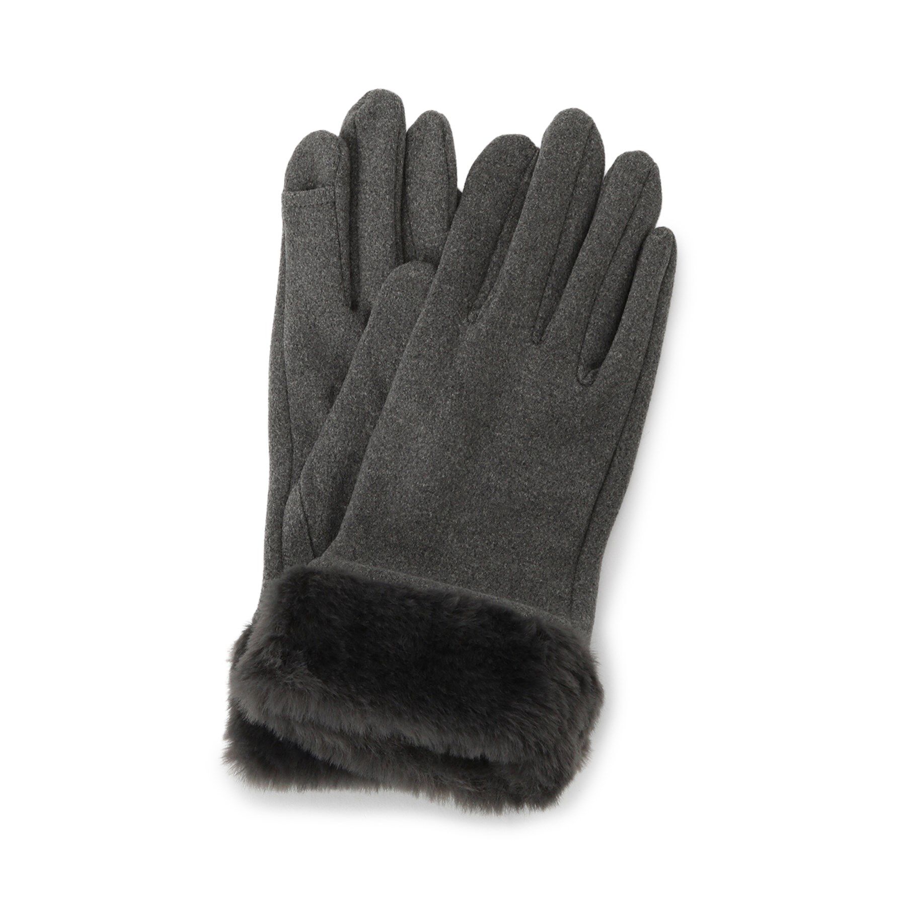 ITS&rsquo;DEMO「【手洗い可】ファーカフスジャージグローブ」|手袋|