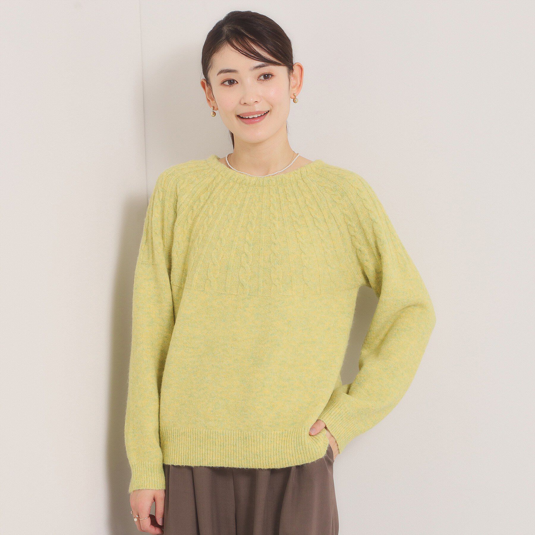 ITS&rsquo;DEMO「【手洗い可】求心柄ニット」|ニット・セーター|イエロー(031)