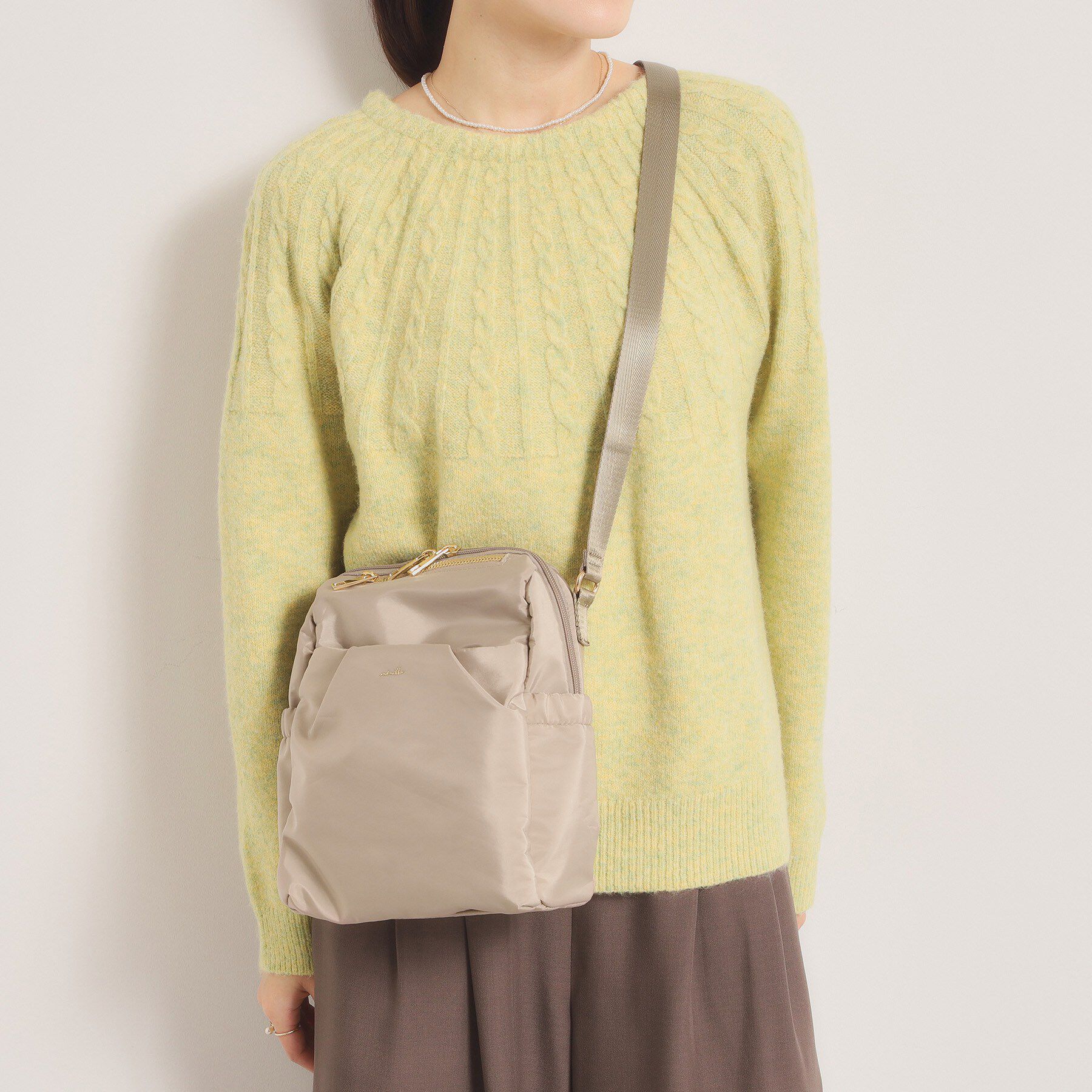 ITS&rsquo;DEMO「【収納アドバイザー監修】バルーンミニショルダー」|ショルダー・メッセンジャー|ベージュ(052)