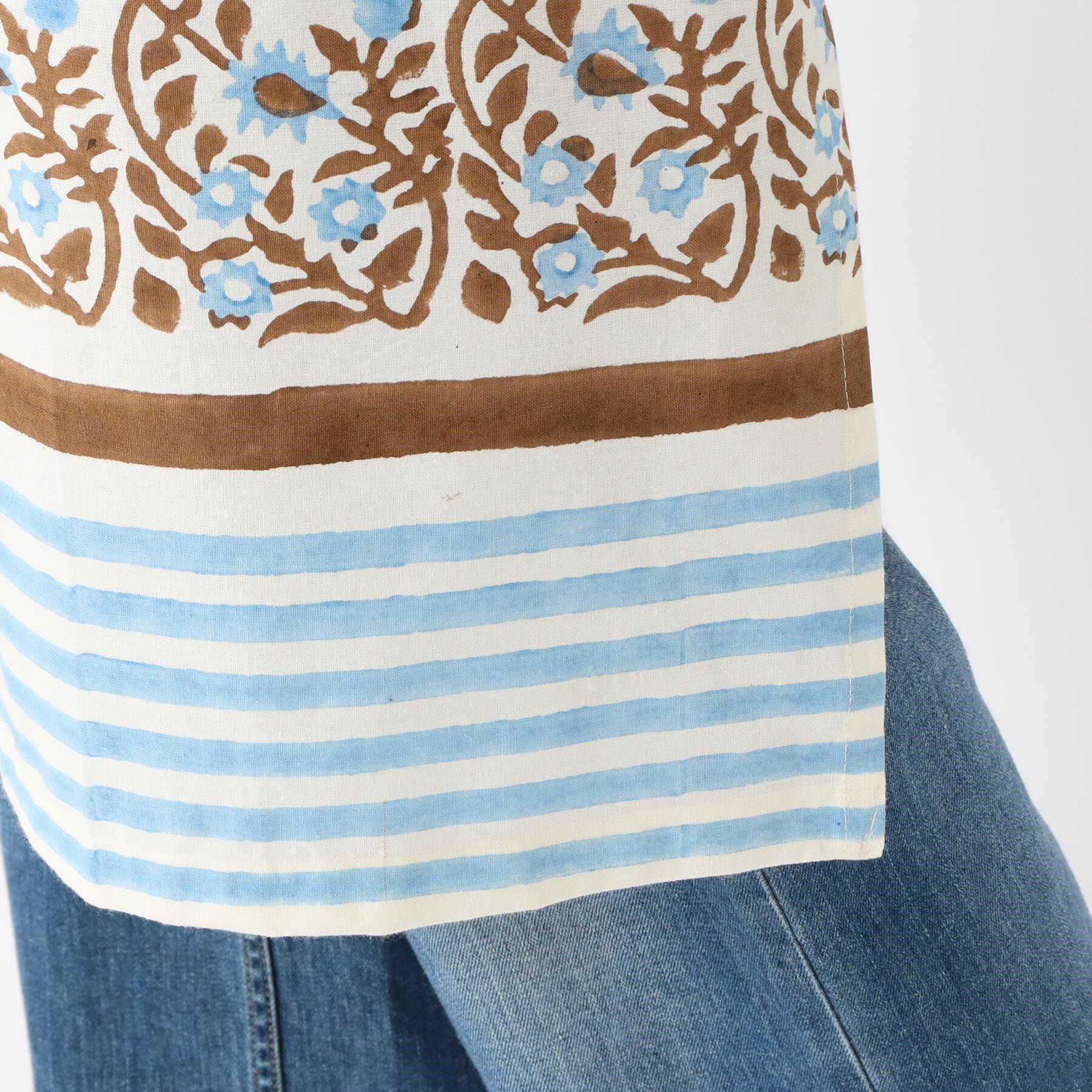 212 KITCHEN STORE「ブロックプリント フルエプロン BL ＜212Kオリジナル＞」|食器・キッチングッズ|