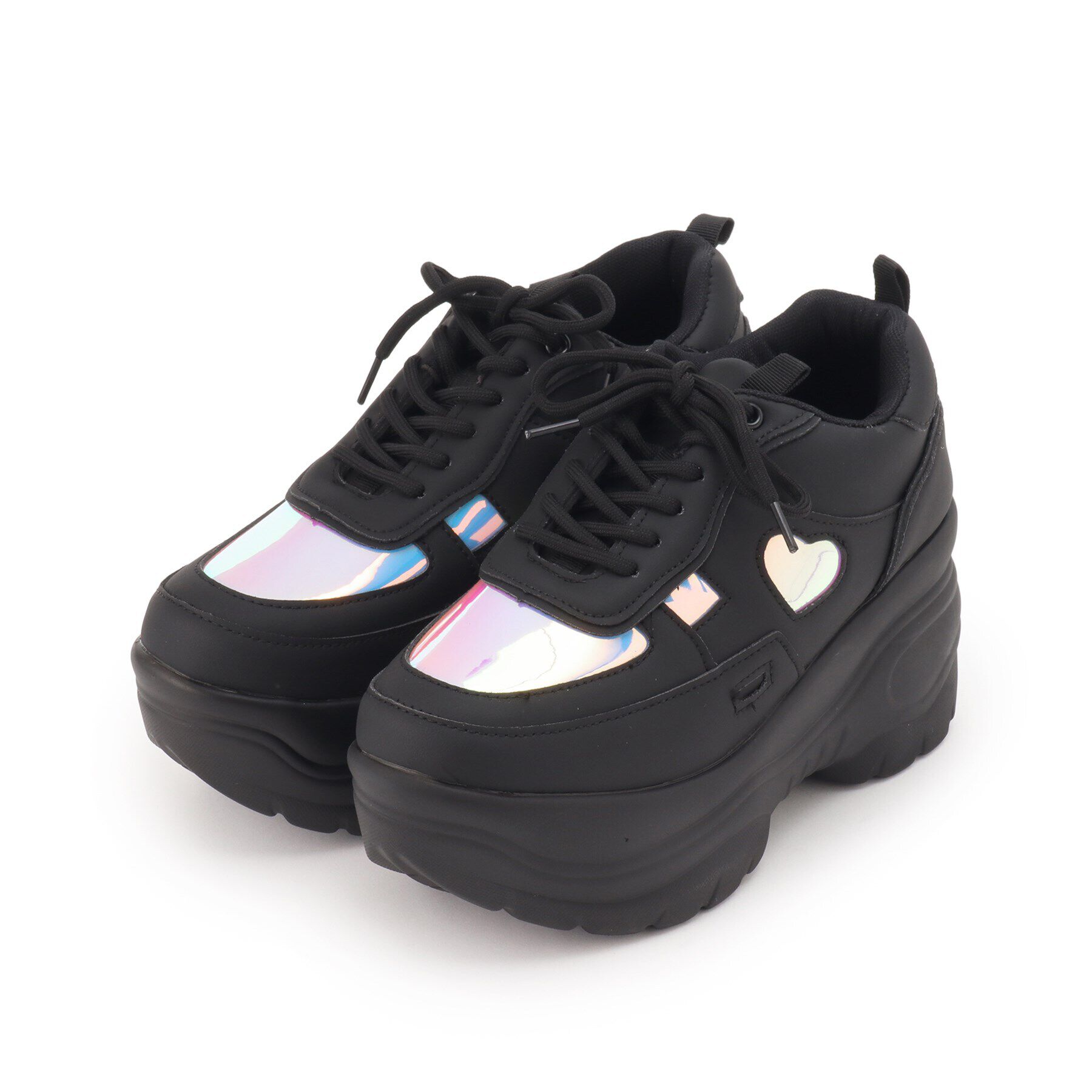 csT&P「厚底ハートオーロラスニーカー」|スニーカー|ﾌﾞﾗｯｸ(019)