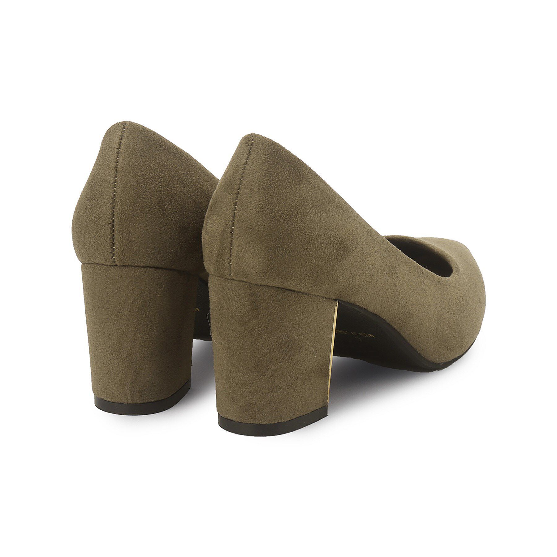 ESPERANZA「ゴールドプレート付きブロックヒールポインテッドトゥパンプス【ESPERANZA＿blanca】」|パンプス|