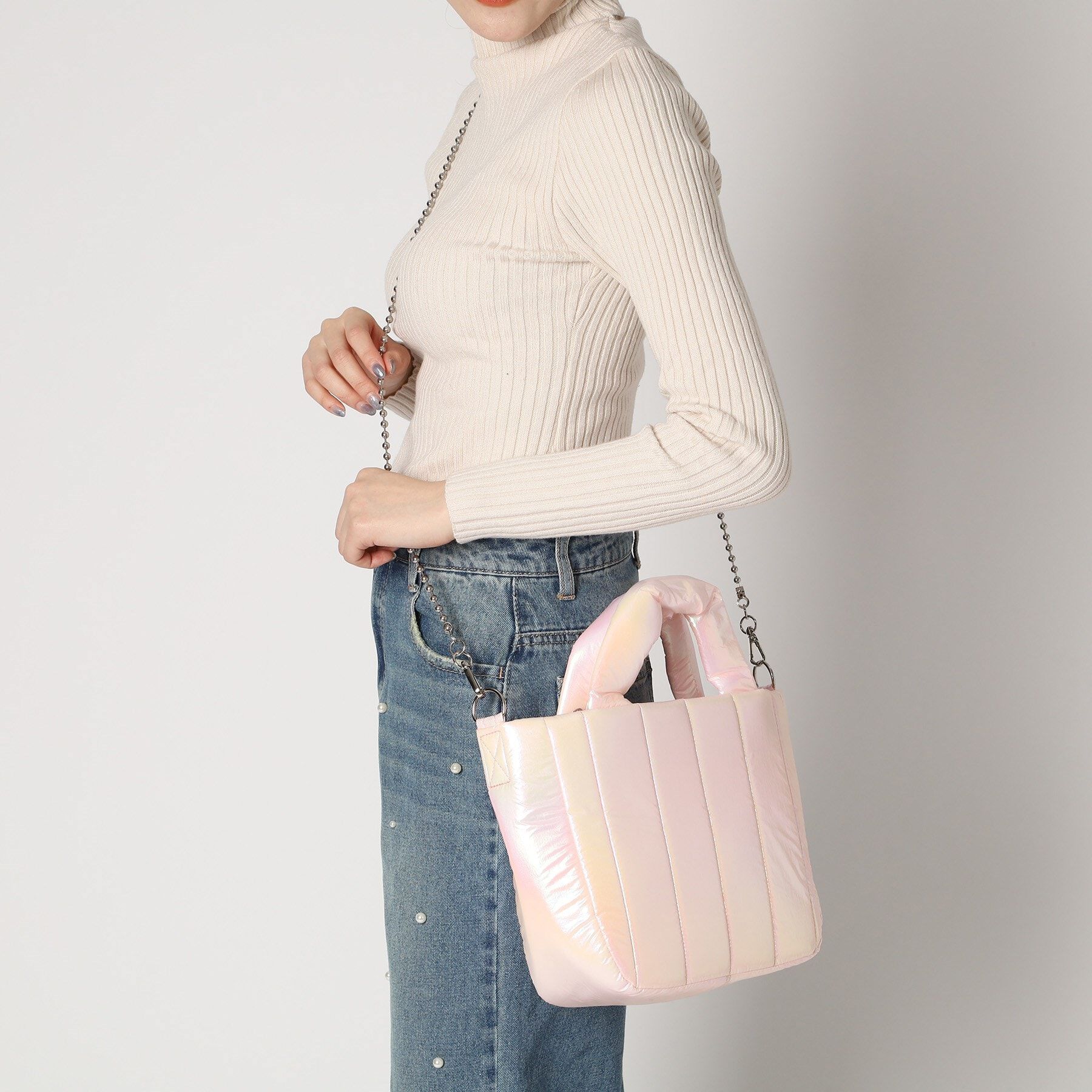 Ober Tashe「メタリックショルダーバッグ2WAYトート」|トートバッグ|