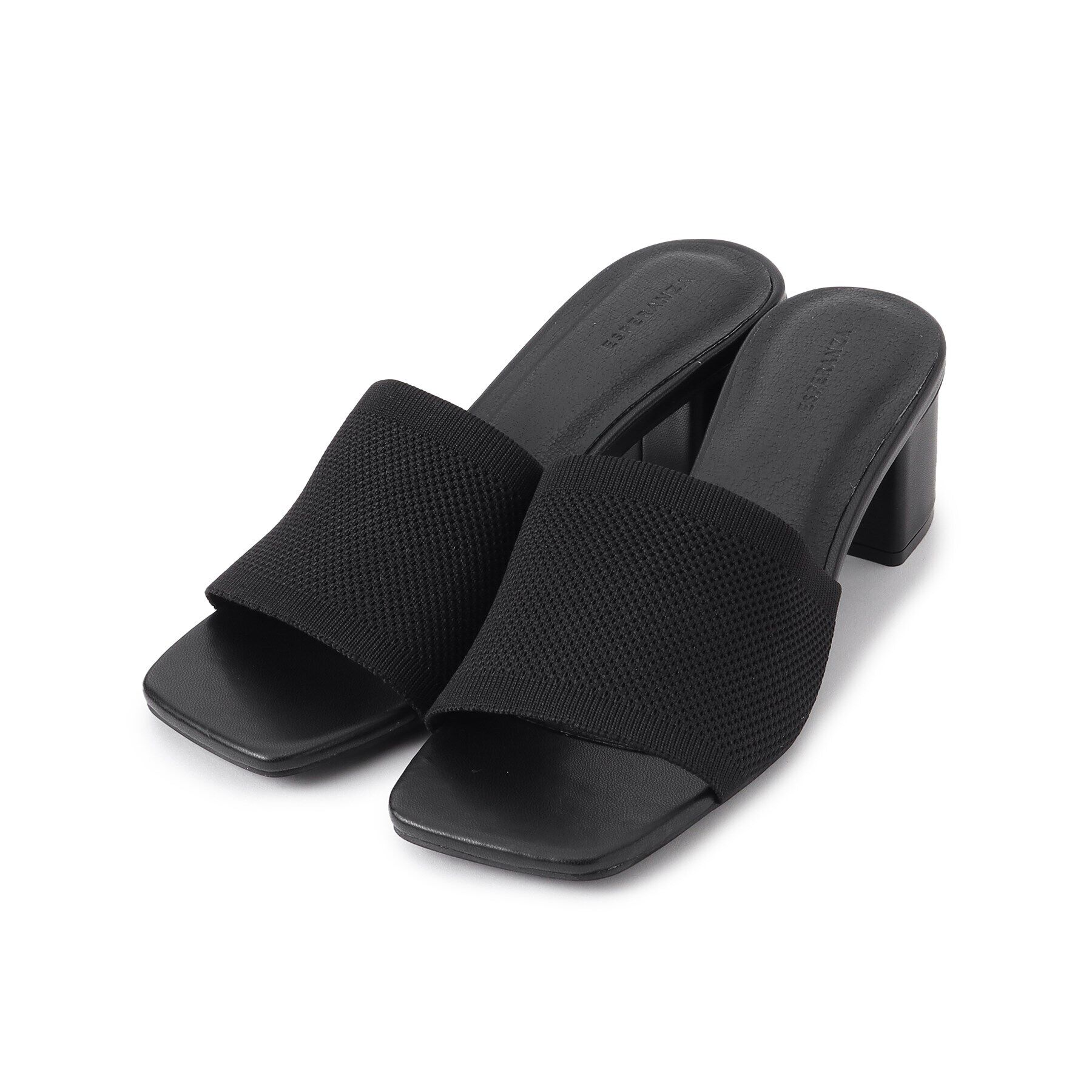 ESPERANZA「ニットアッパーミュールサンダル 24SS」|サンダル|ブラック(319)