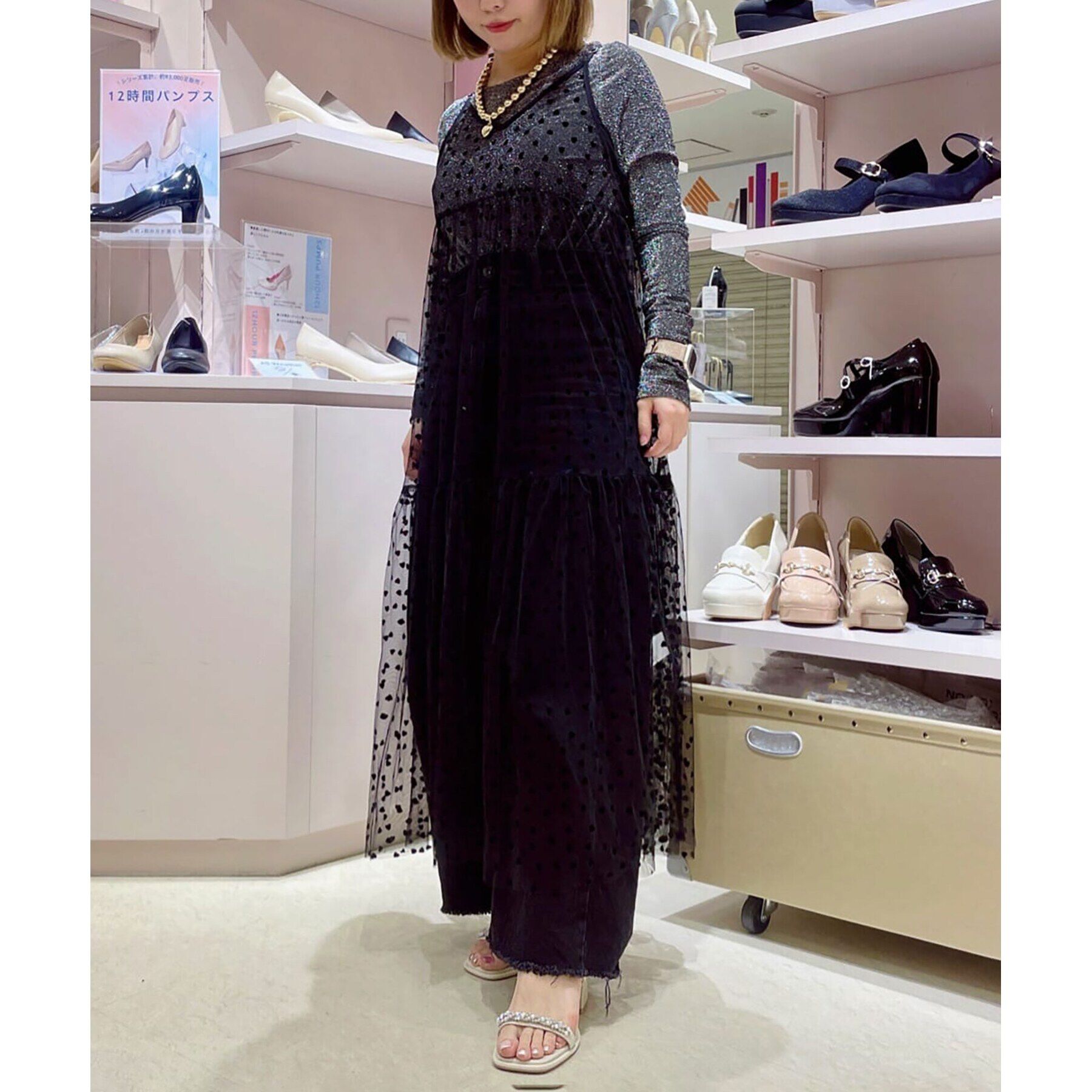 ESPERANZA「キラキラスクエアトゥサンダル 24SS」|サンダル|