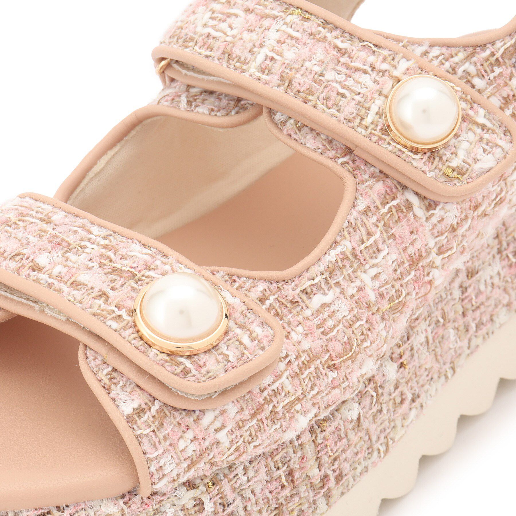 ESPERANZA「ツイードパール調厚底スポーツサンダル 24SS」|サンダル|