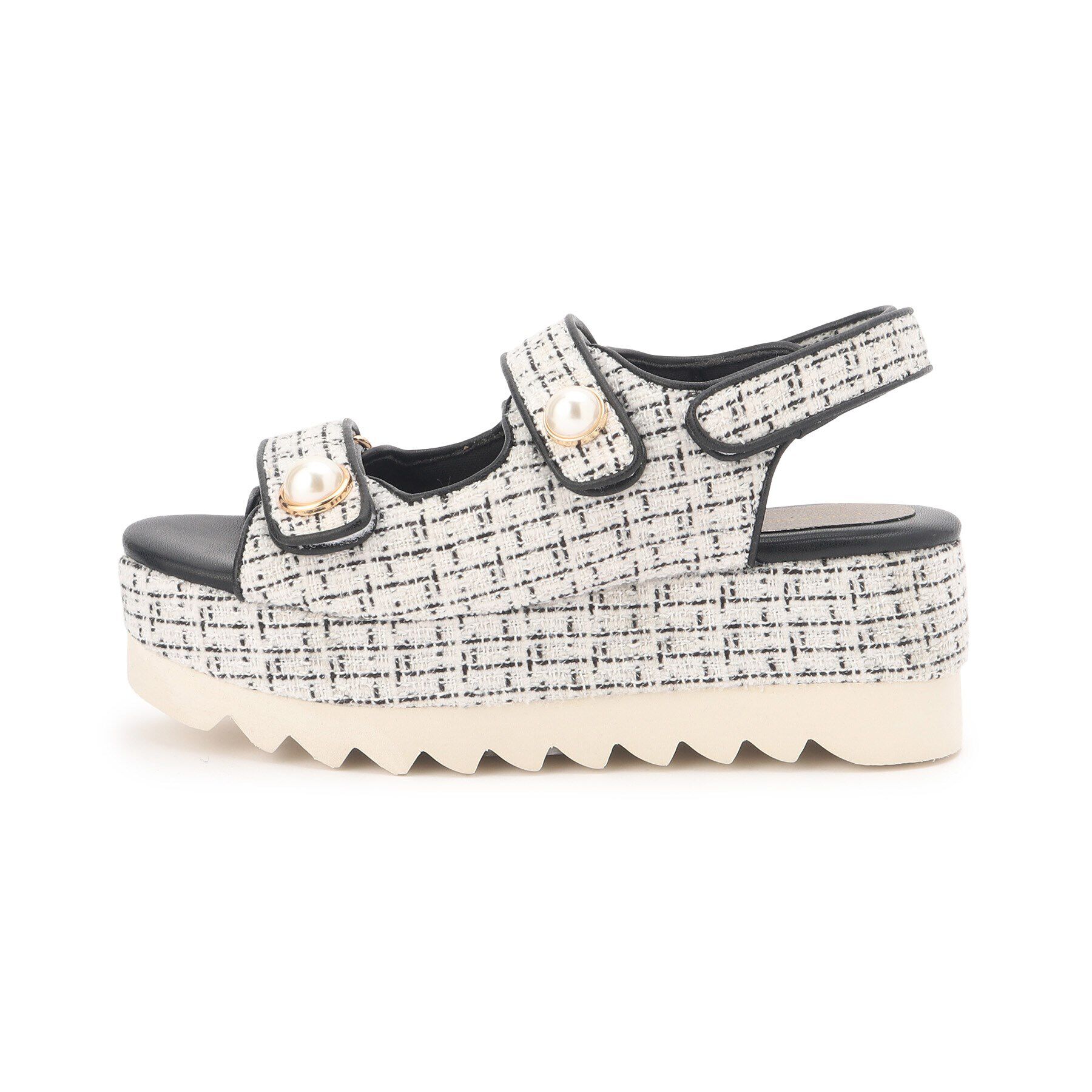 ESPERANZA「ツイードパール調厚底スポーツサンダル 24SS」|サンダル|