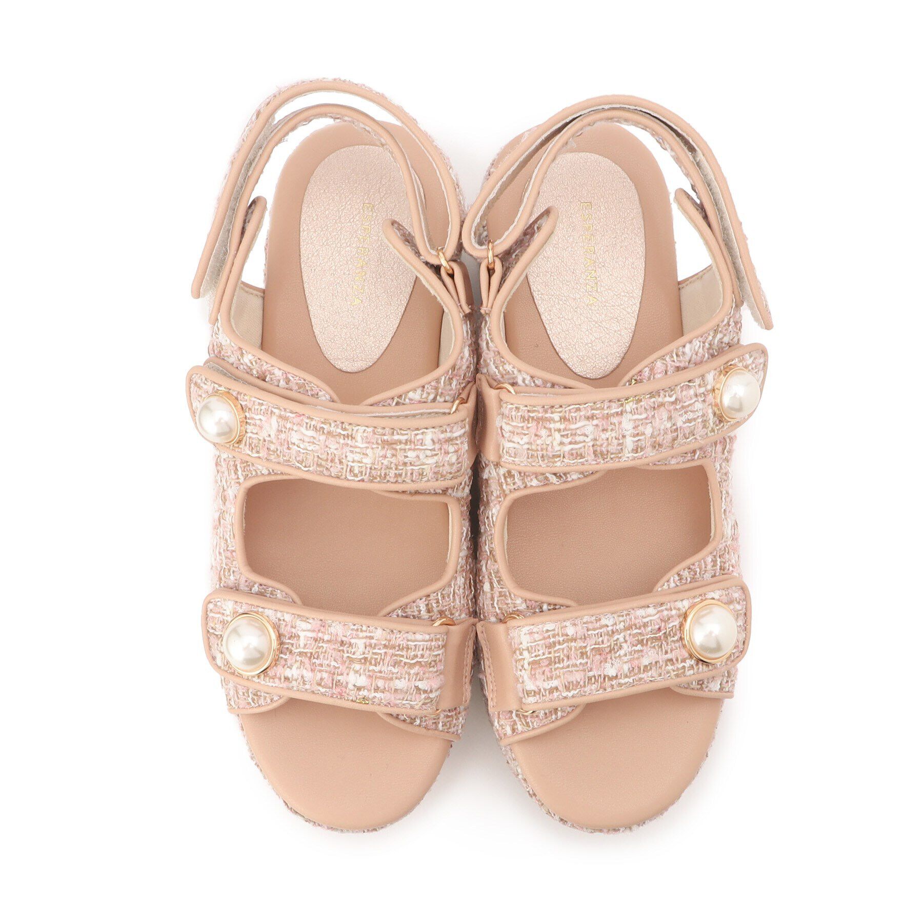 ESPERANZA「ツイードパール調厚底スポーツサンダル 24SS」|サンダル|