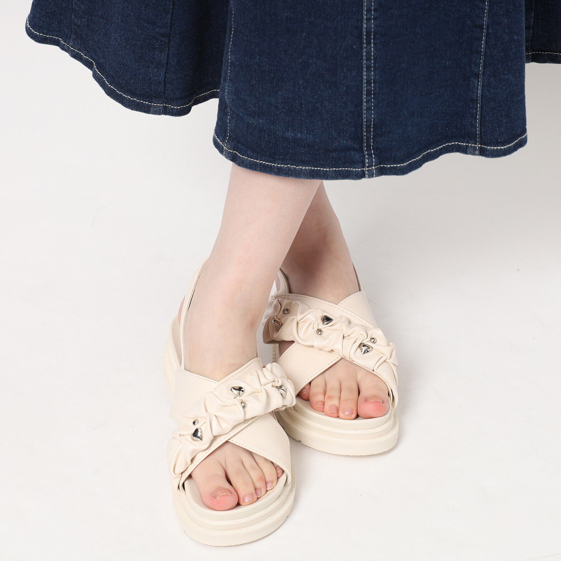 csT&P「厚底ハートスタッズスポサン」|サンダル|