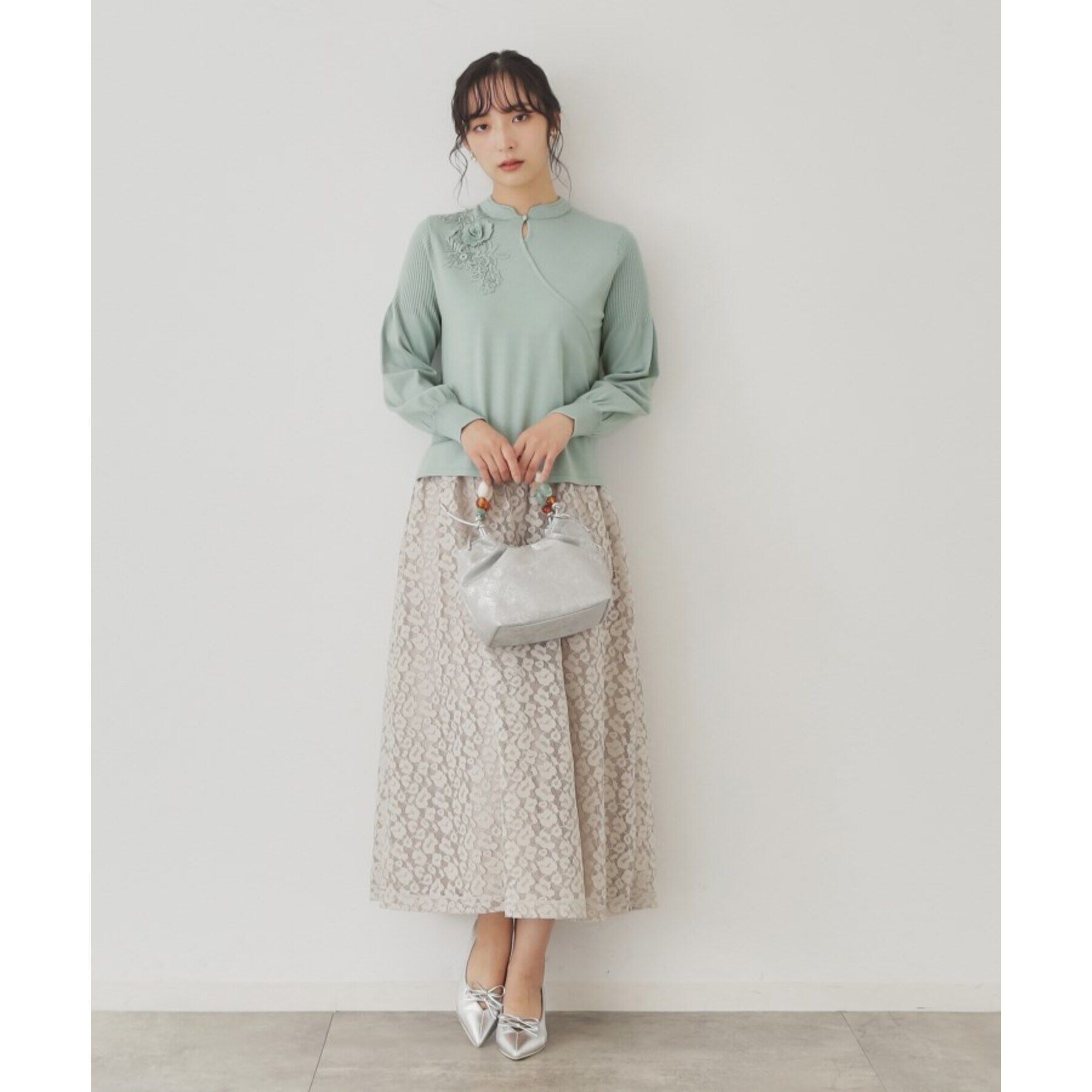 SunaUna「【レオパード柄レース／ウエスト後ろゴム】フレアスカート」|スカート|