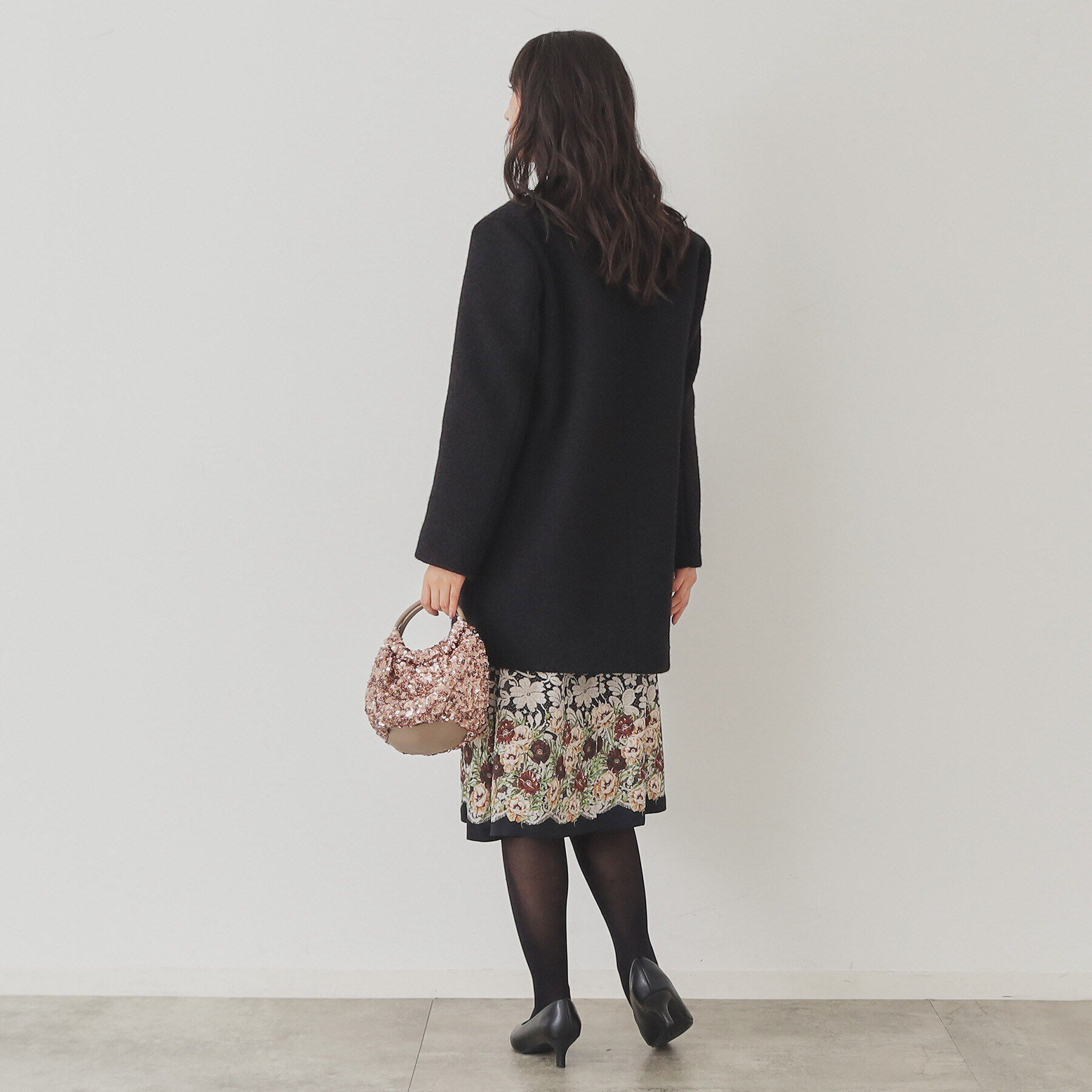 SunaUna「【S～Lサイズ展開/レース付ポケット】ボトルネックコート」|ノーカラーコート|