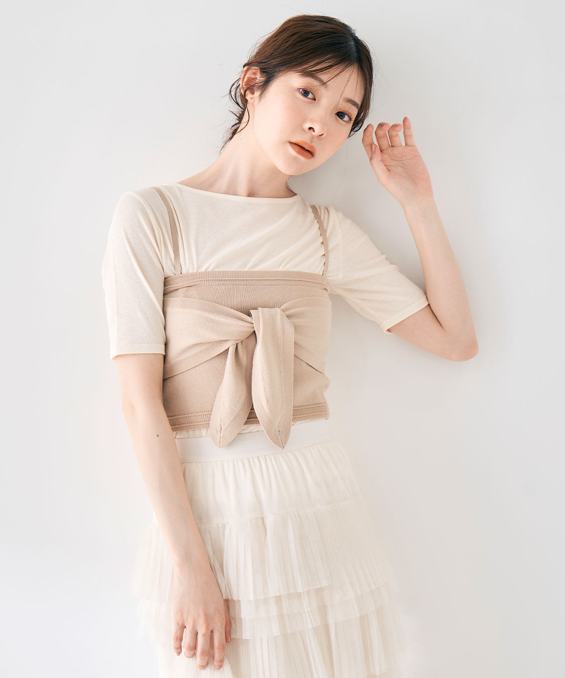 COCO DEAL「シアー5分袖カットソー」|Tシャツ・カットソー|