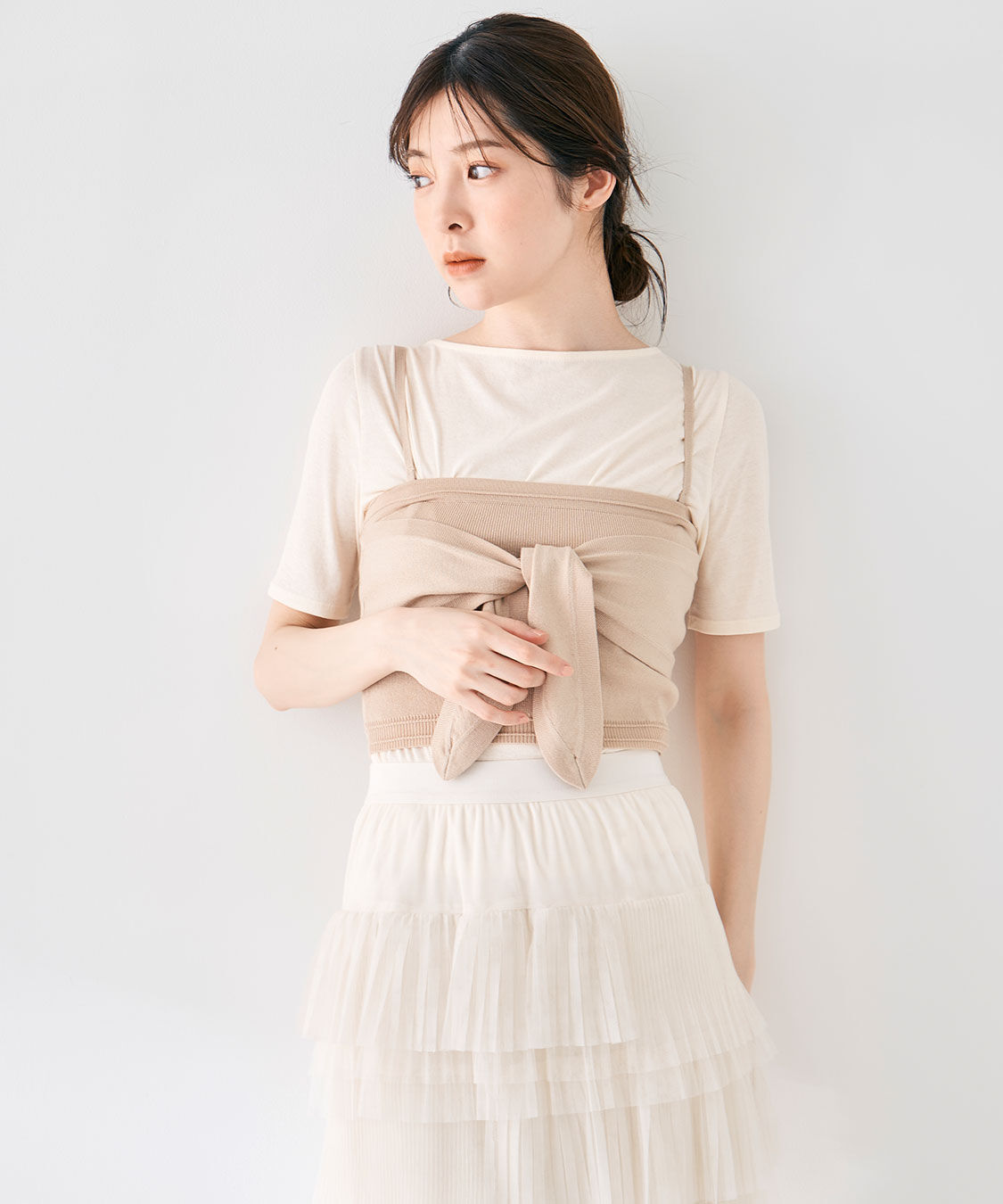 COCO DEAL「シアー5分袖カットソー」|Tシャツ・カットソー|