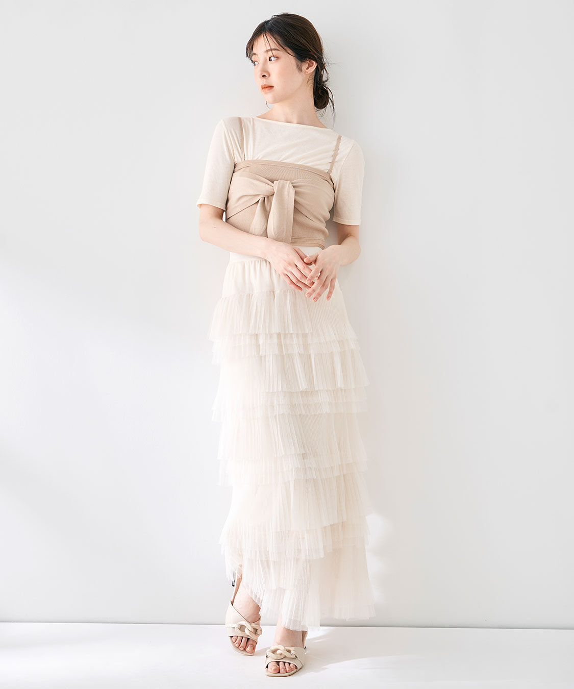 COCO DEAL「シアー5分袖カットソー」|Tシャツ・カットソー|