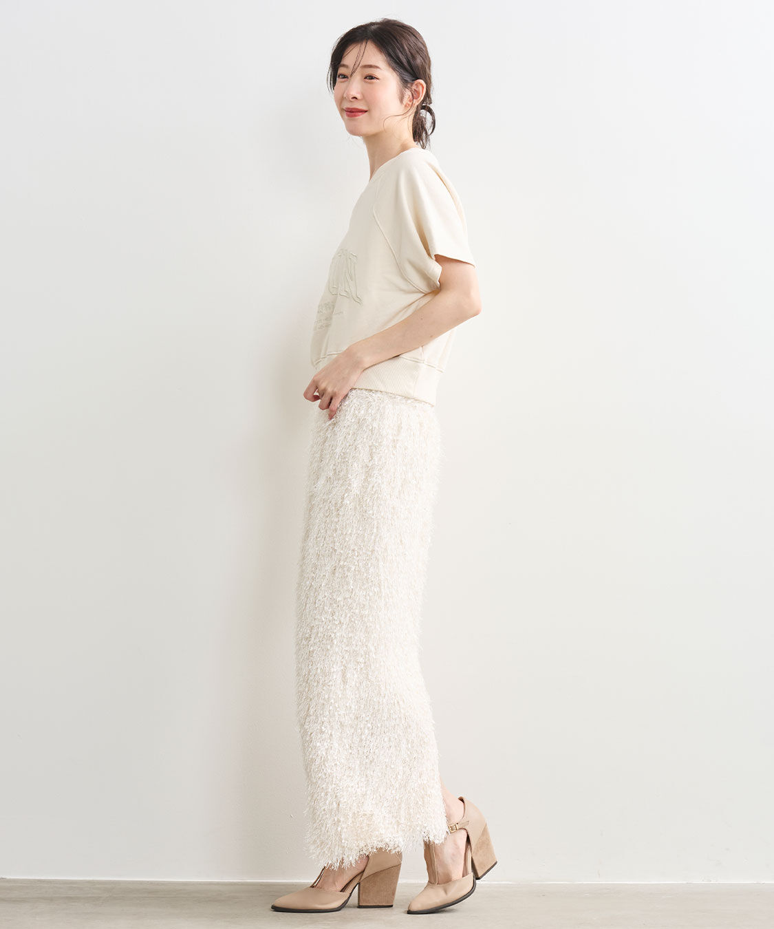 COCO DEAL「フェザーフリンジタイトスカート」|スカート|