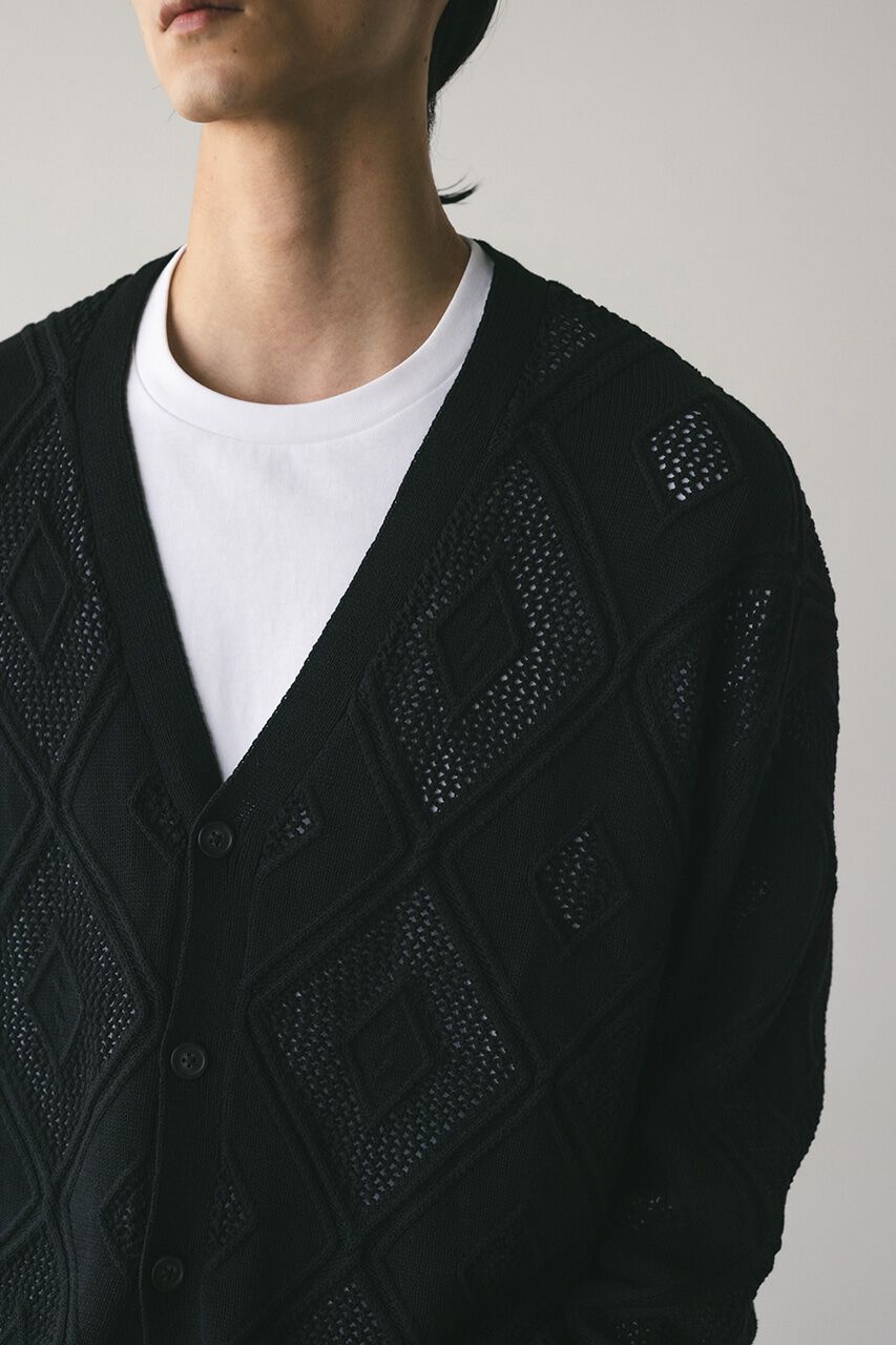 STYLEMIXER「アーガイルメッシュニットカーデ」|カーディガン|