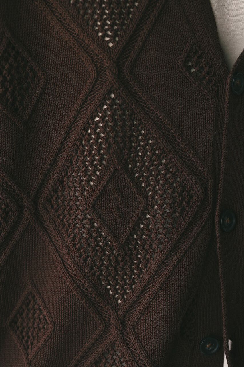 STYLEMIXER「アーガイルメッシュニットカーデ」|カーディガン|