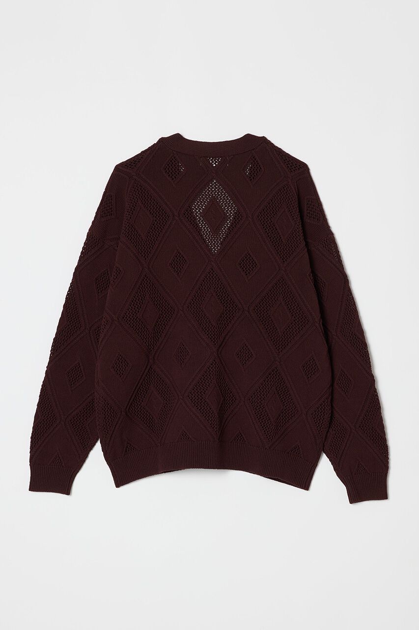 STYLEMIXER「アーガイルメッシュニットカーデ」|カーディガン|