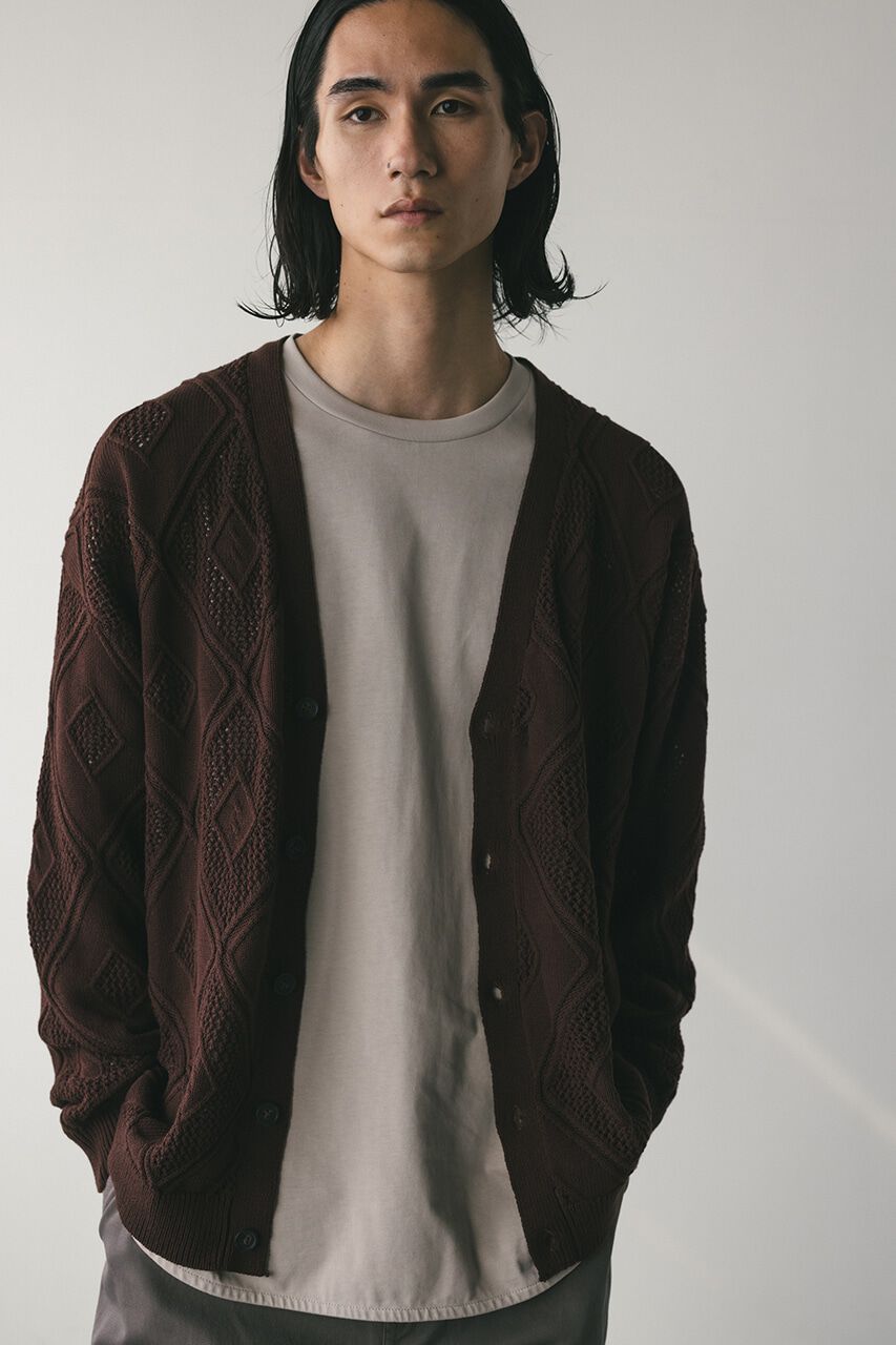 STYLEMIXER「アーガイルメッシュニットカーデ」|カーディガン|