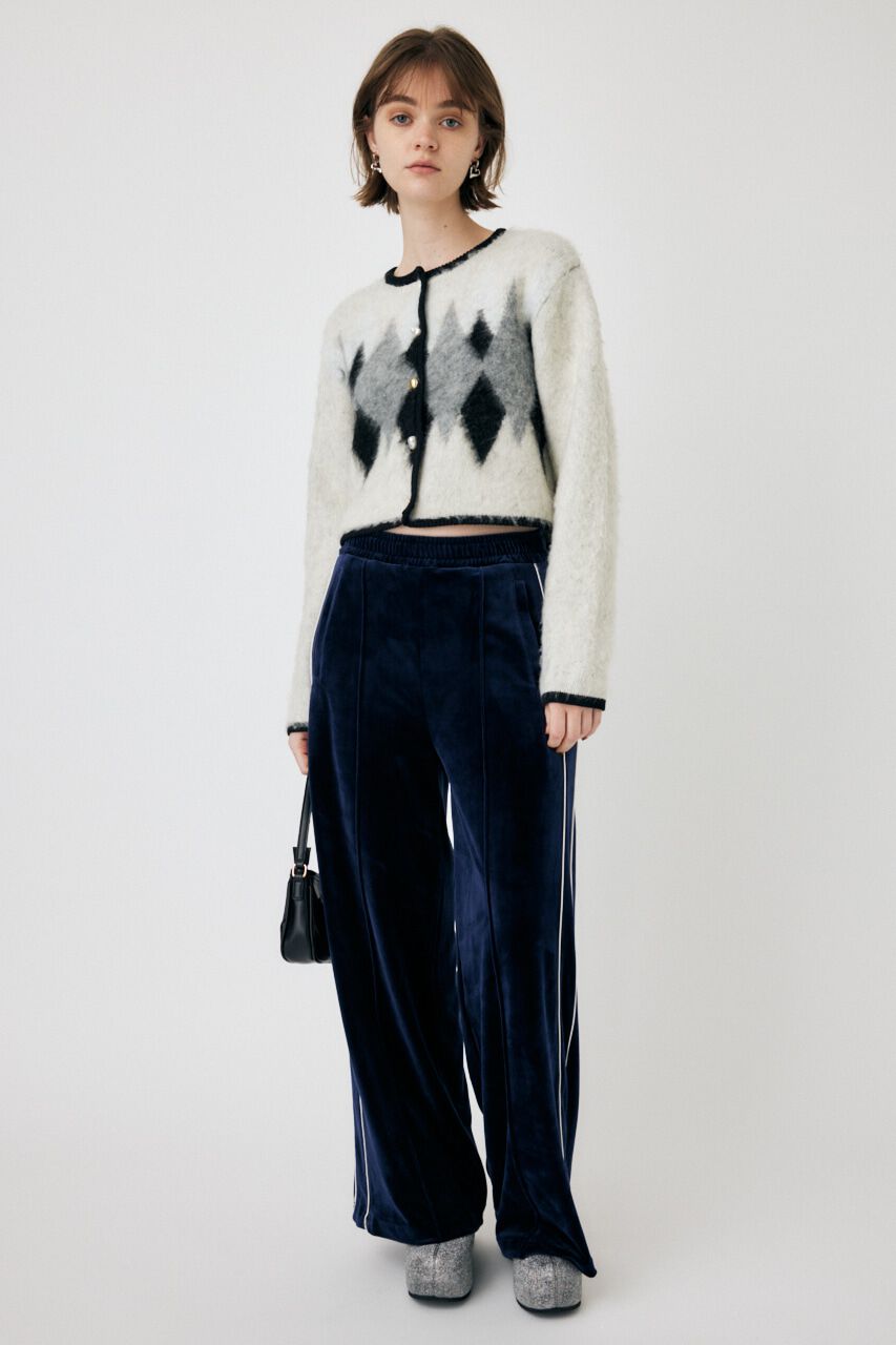 MOUSSY「ARGYLE SHAGGY カーディガン」|カーディガン|柄WHT5